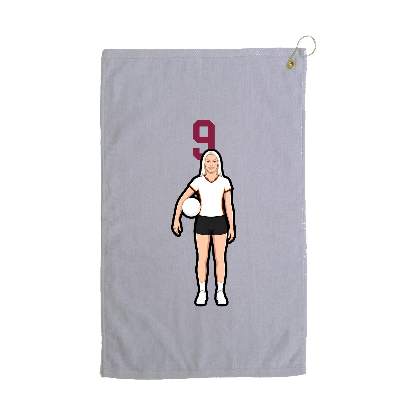 Golf Towel — Number Top in Grey
