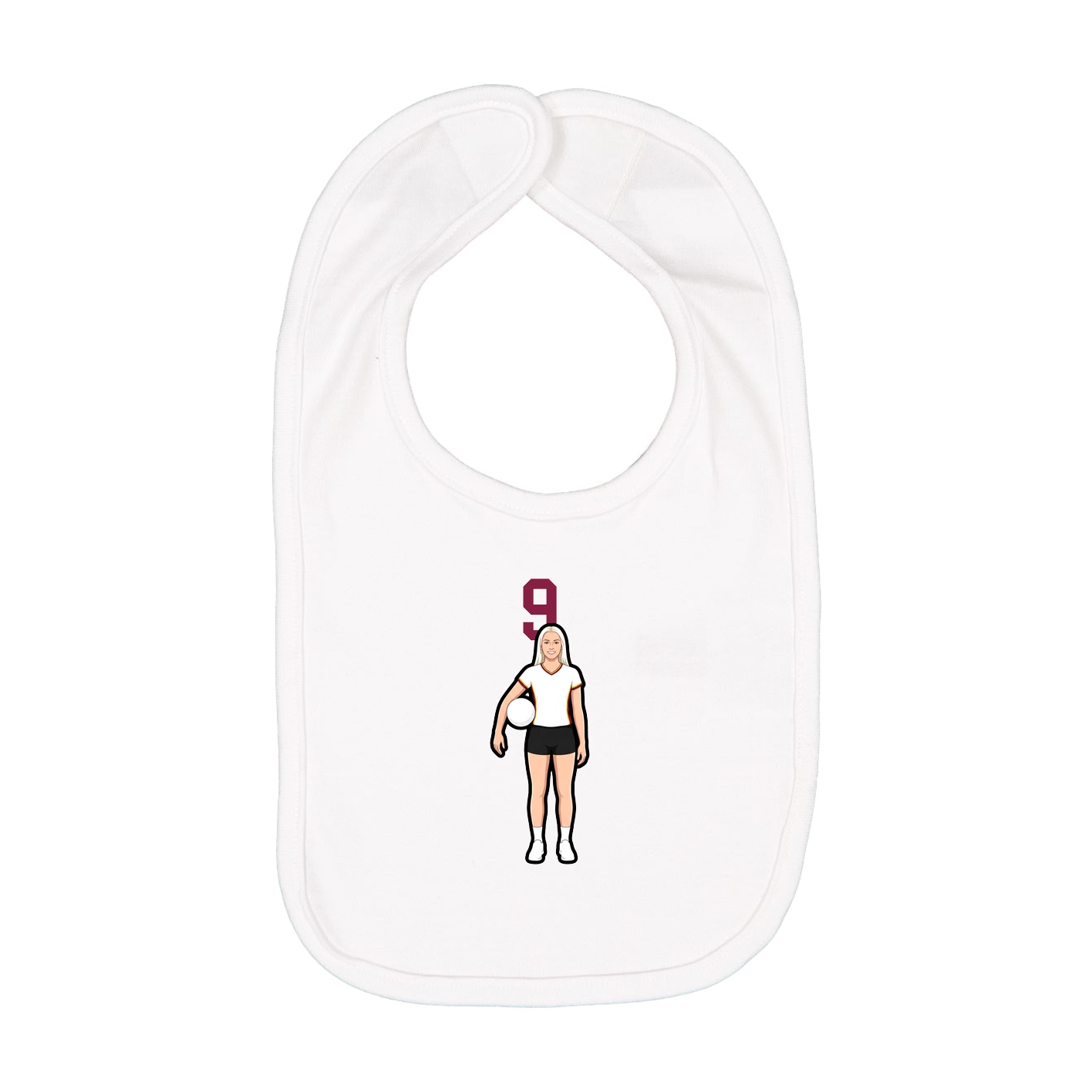 Infant Bib — Number Top in White