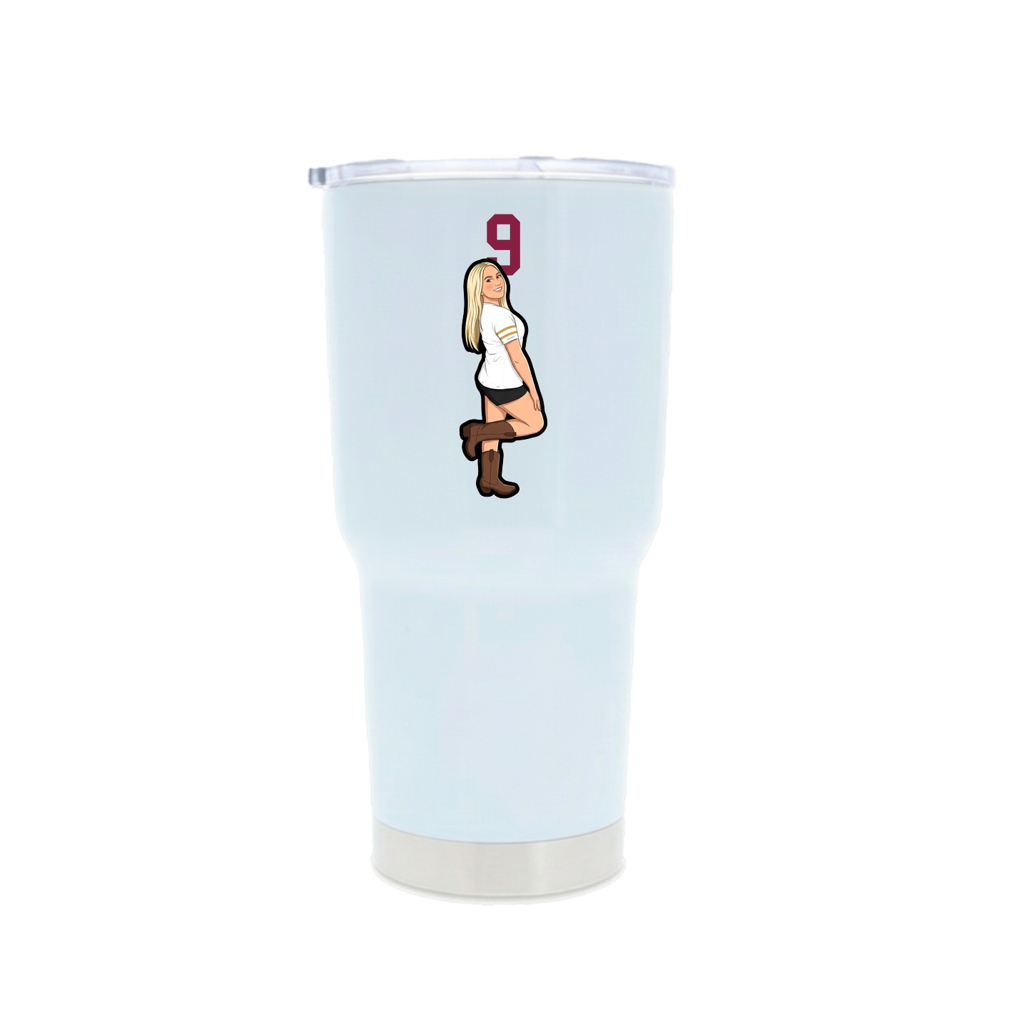 30oz Stainless Steel Tumbler — Number Top in White