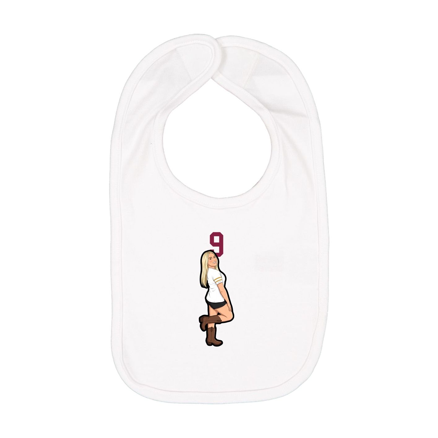 Infant Bib — Number Top in White