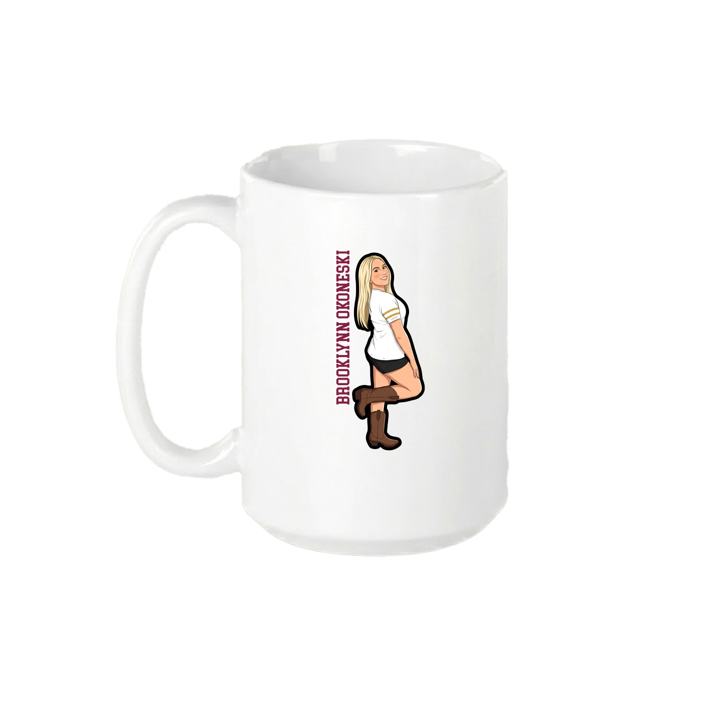 15oz Coffee Mug — Name Vertical in White