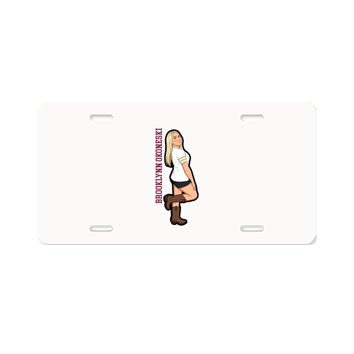 License Plate — Name Vertical in Classic