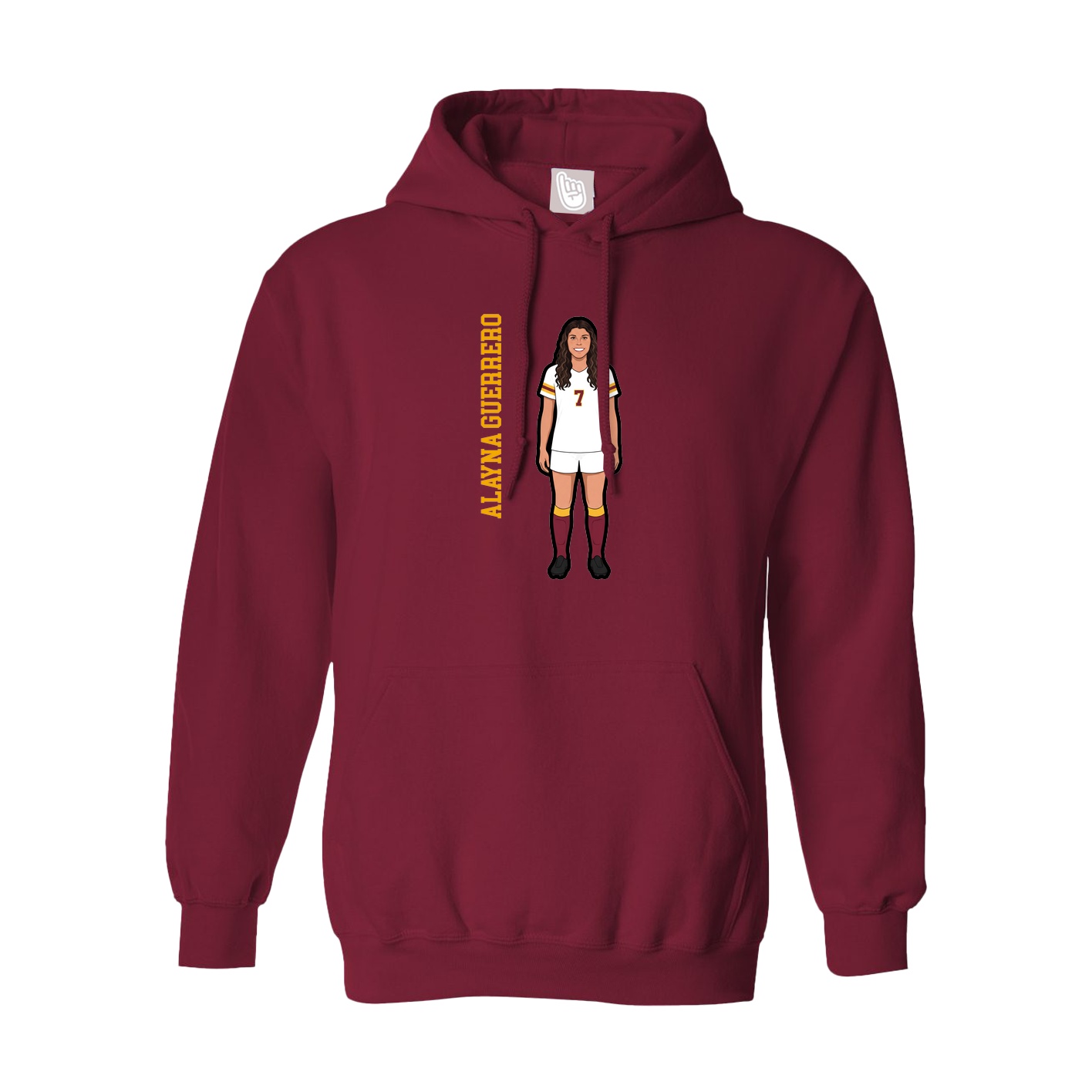 Hoodie — Name Vertical in Cardinal