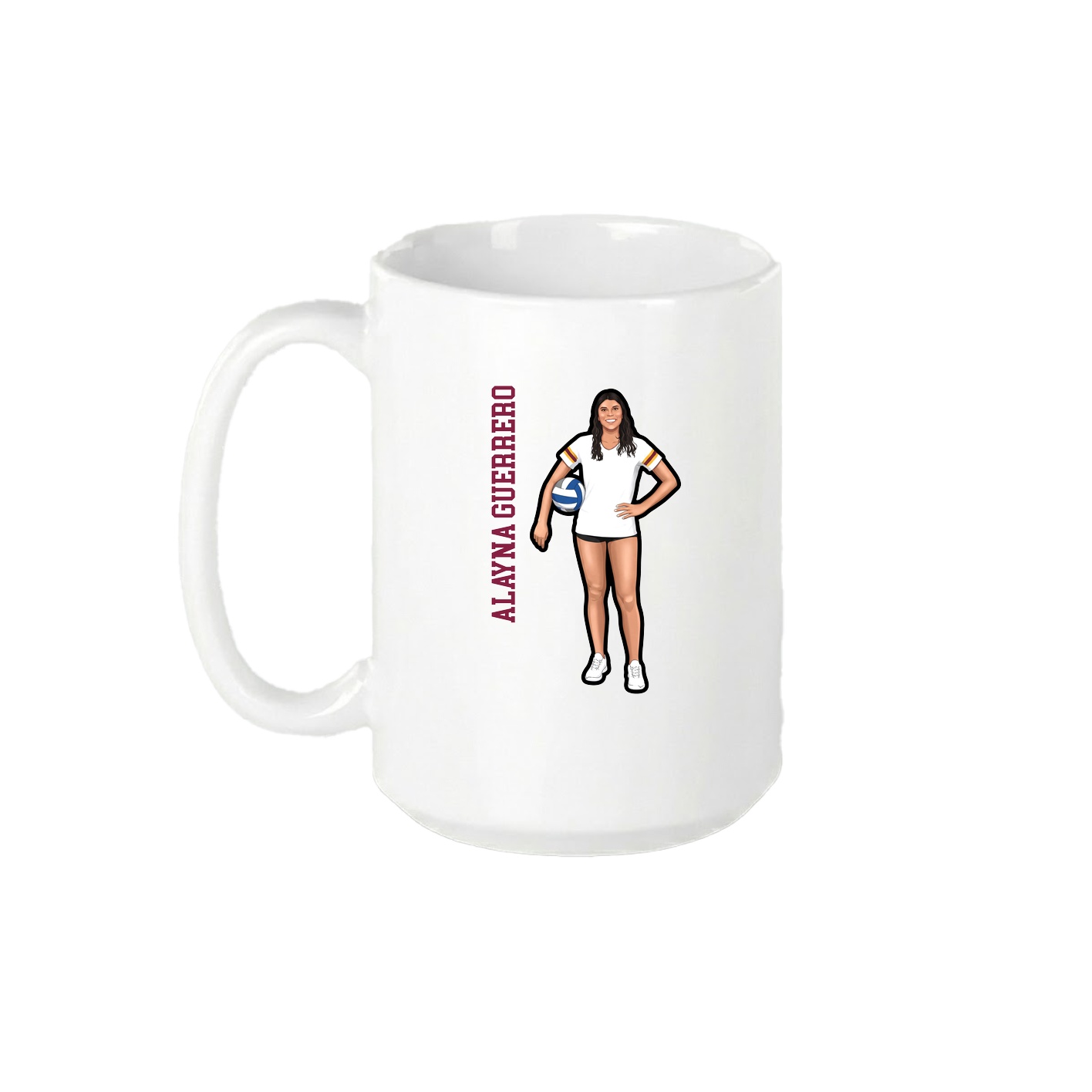 15oz Coffee Mug — Name Vertical in White