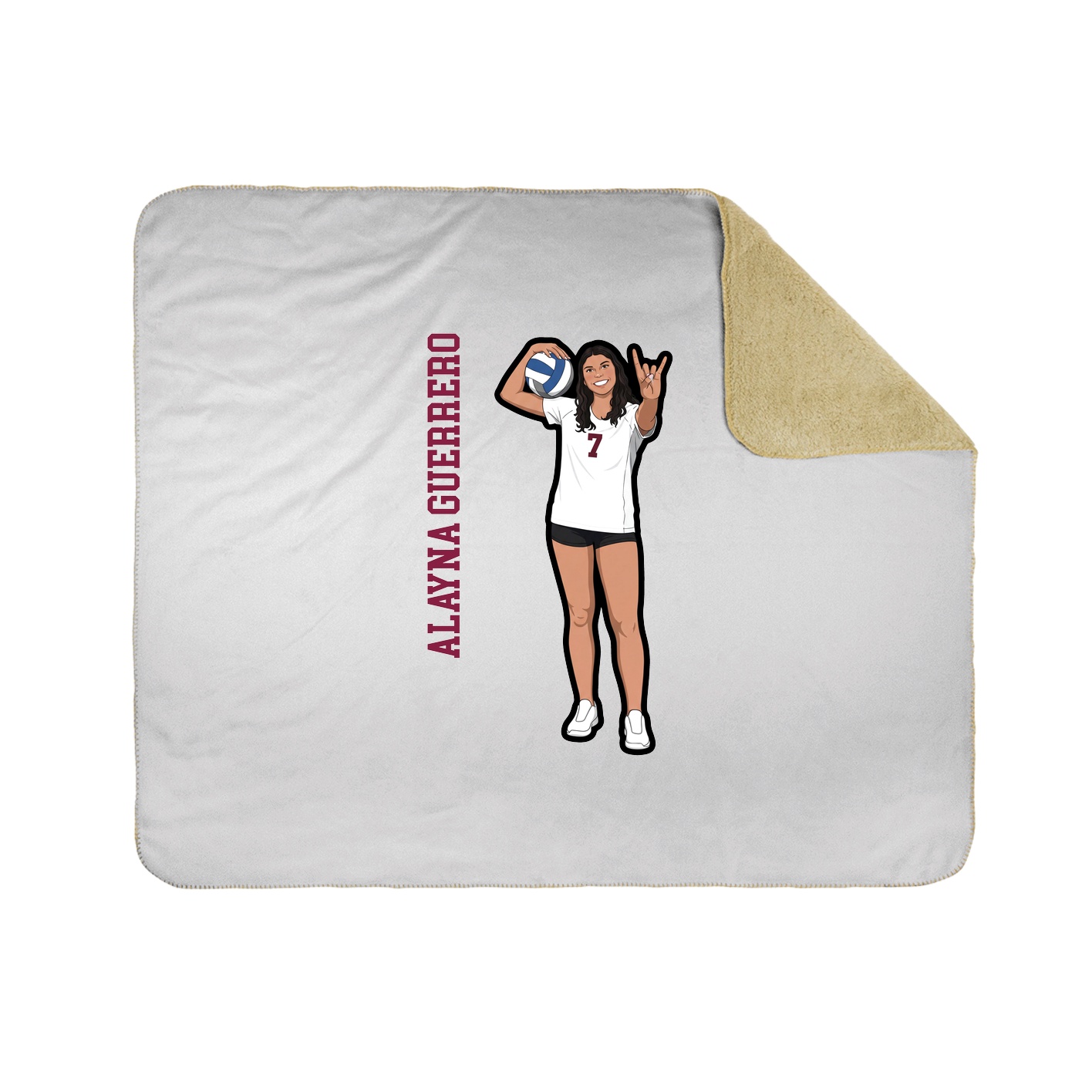 Throw Blanket — Name Vertical in White