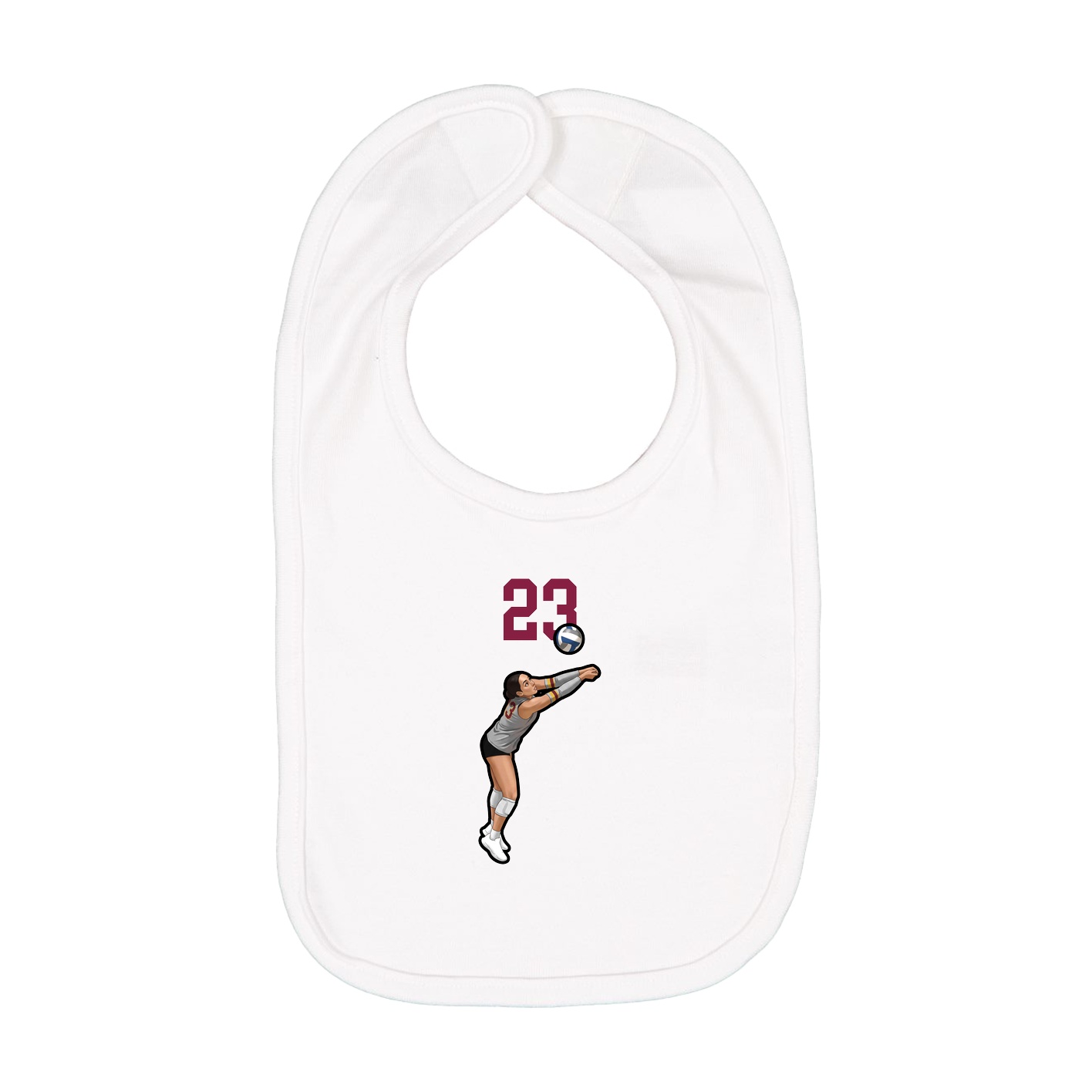 Infant Bib — Number Top in White