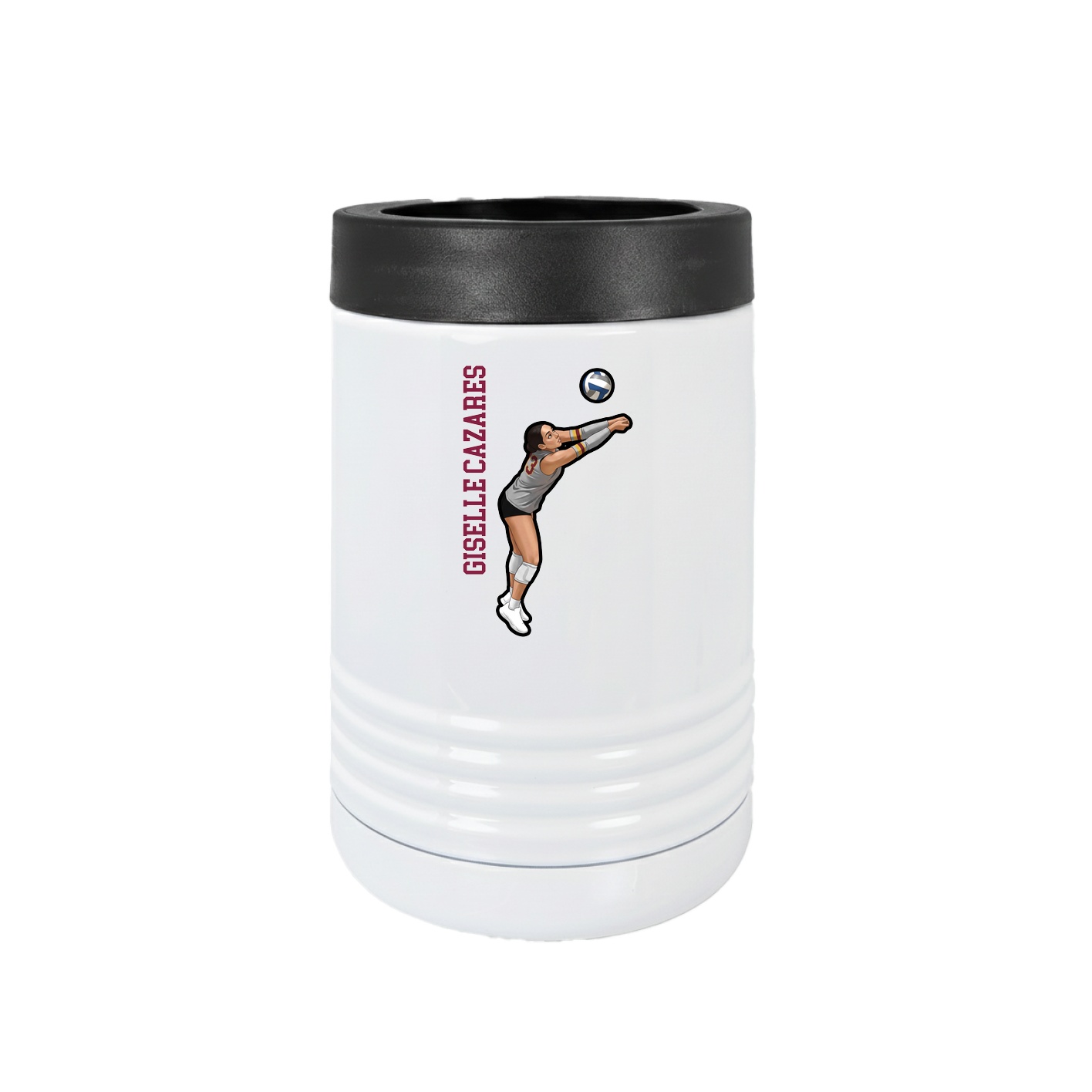 Beverage Holder — Name Vertical in White