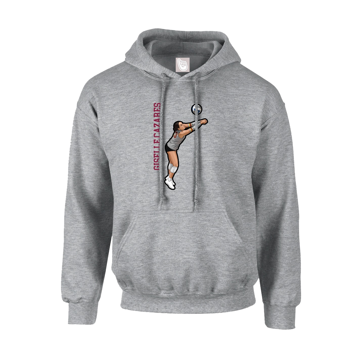 Hoodie — Name Vertical in Grey
