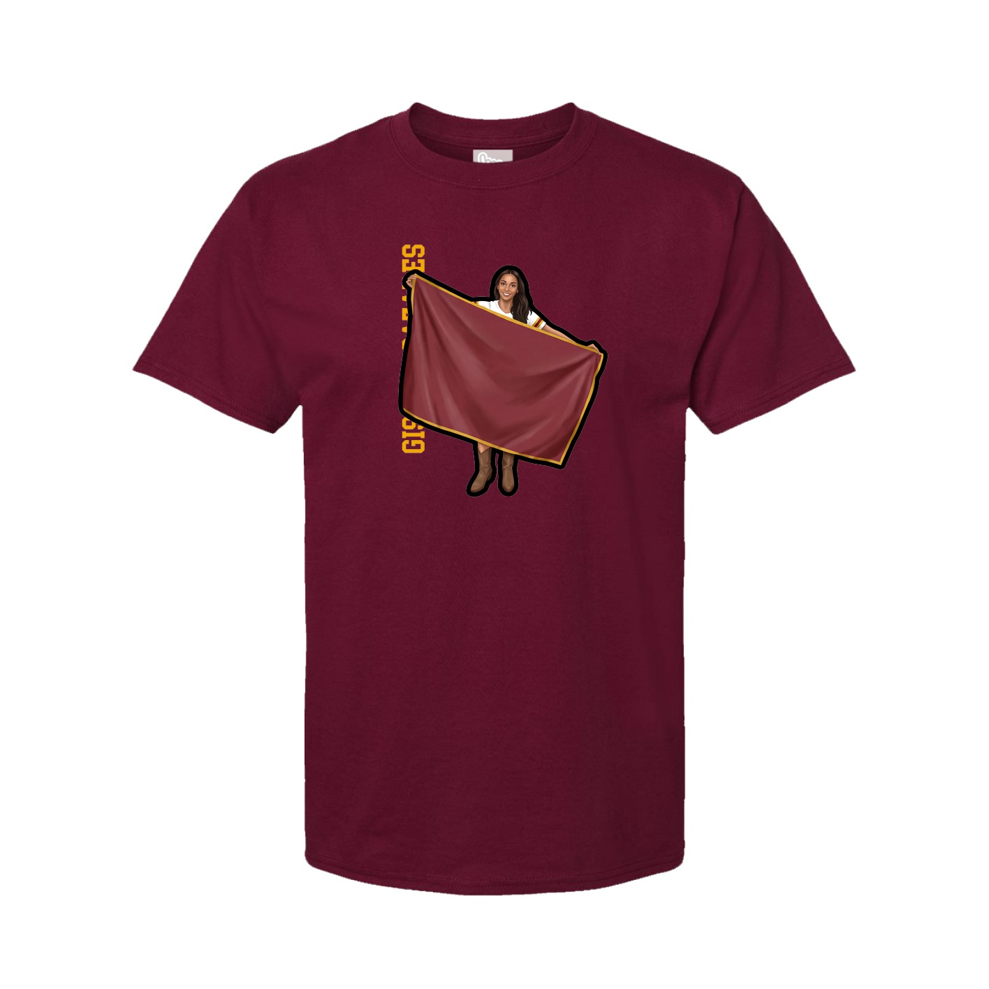 Youth Tee — Name Vertical in Cardinal
