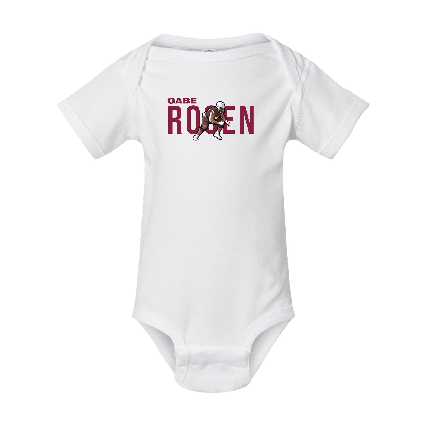 Baby Onesie — Player Name in White