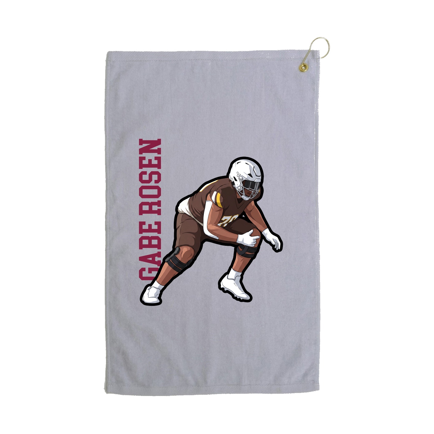 Golf Towel — Name Vertical in Grey