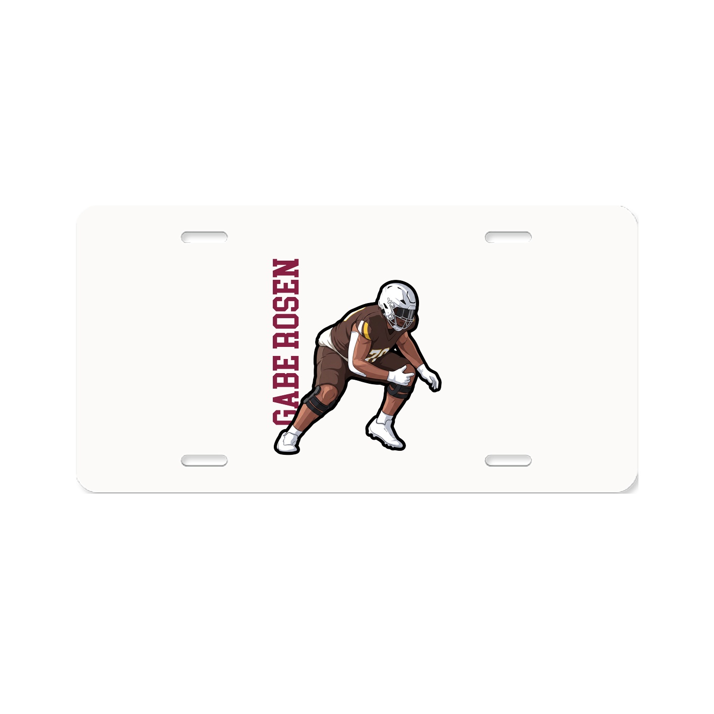 License Plate — Name Vertical in Classic