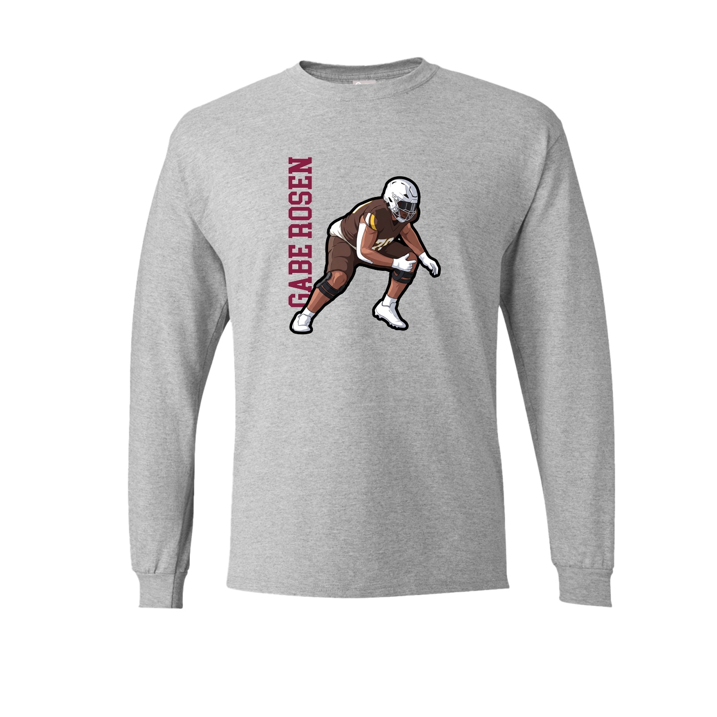 Long Sleeve Tee — Name Vertical in Grey