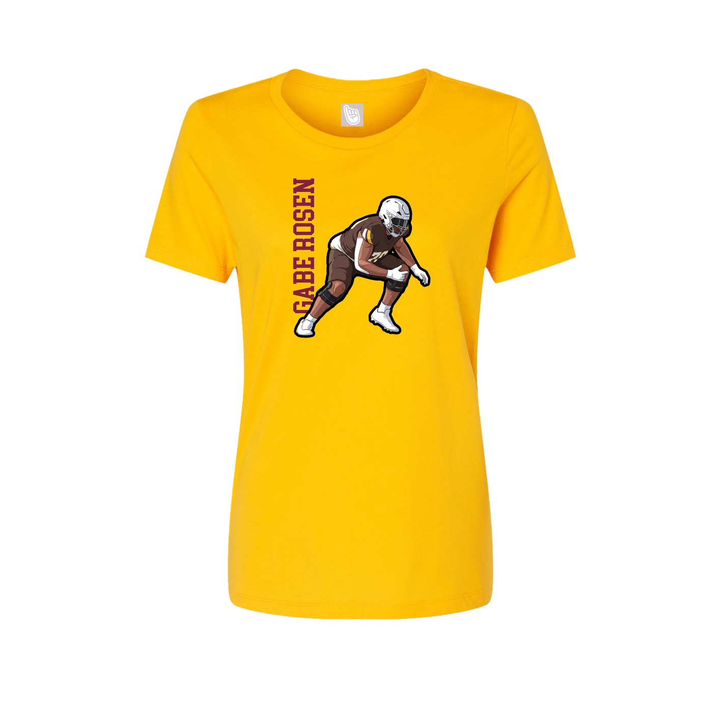 Womens Tee — Name Vertical in Gold