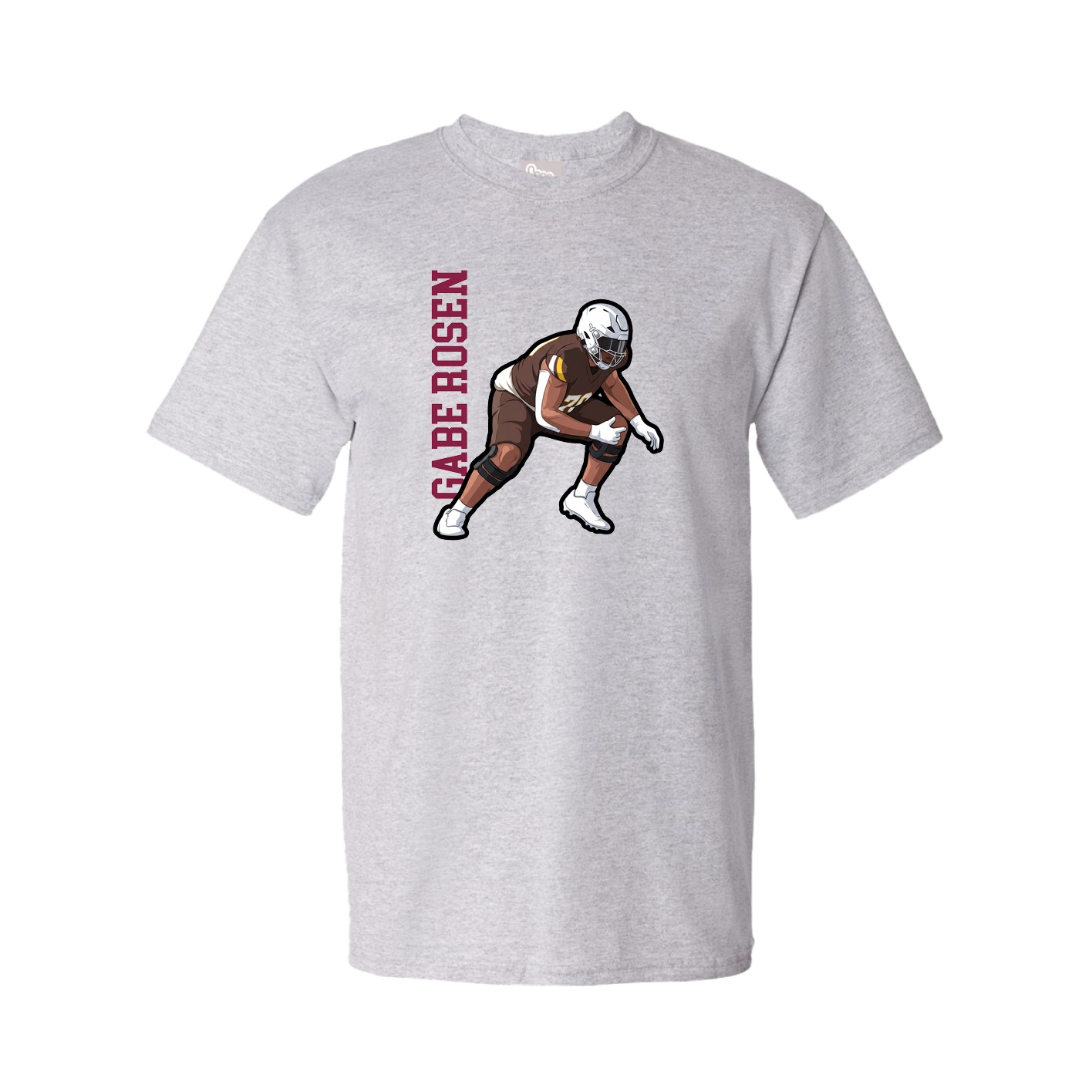 Youth Tee — Name Vertical in Grey