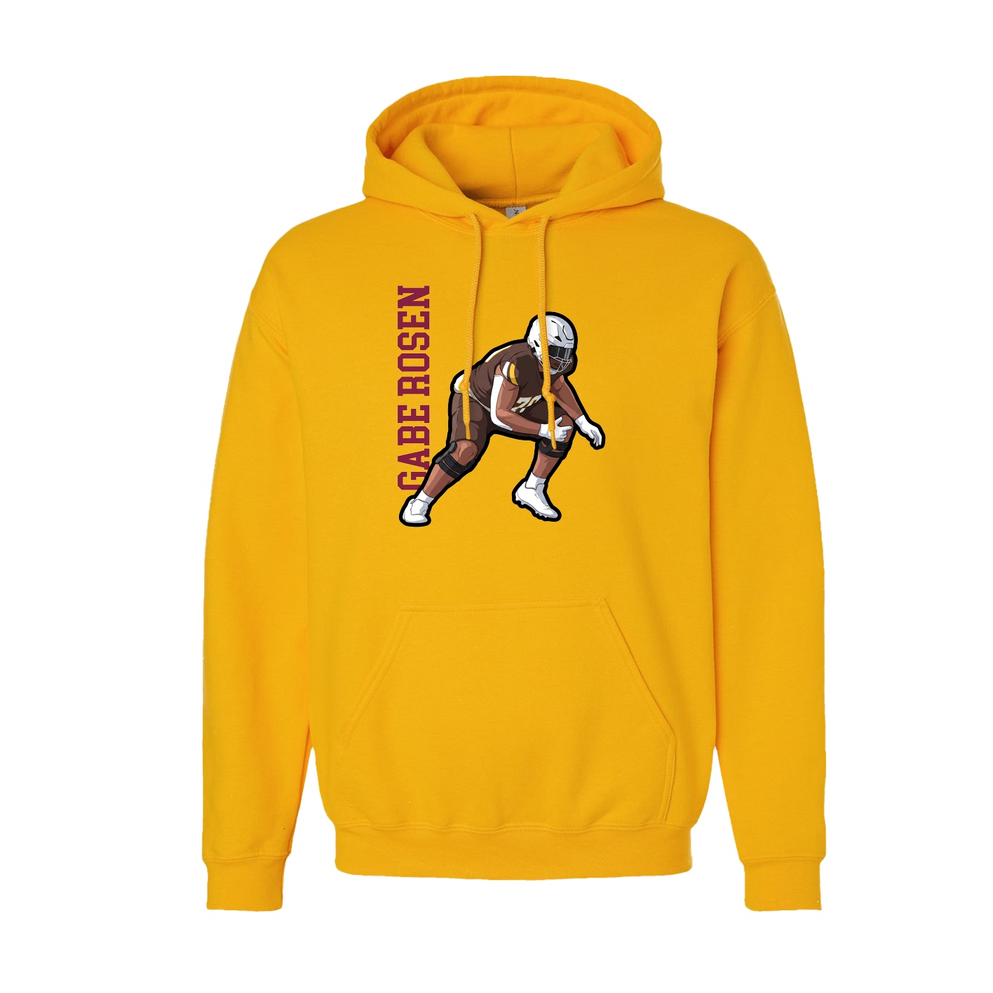 Hoodie — Name Vertical in Gold