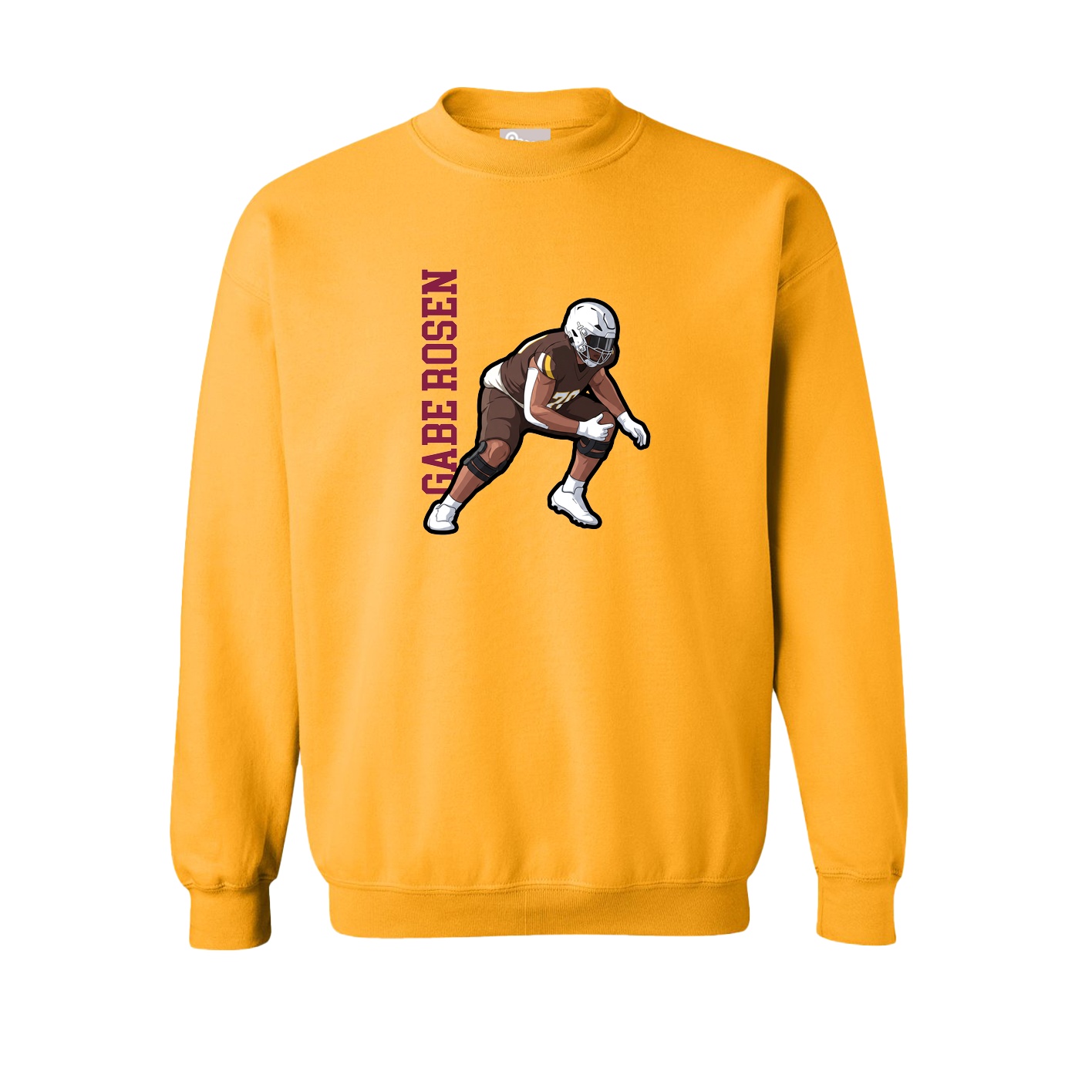Fleece Crew — Name Vertical in Gold