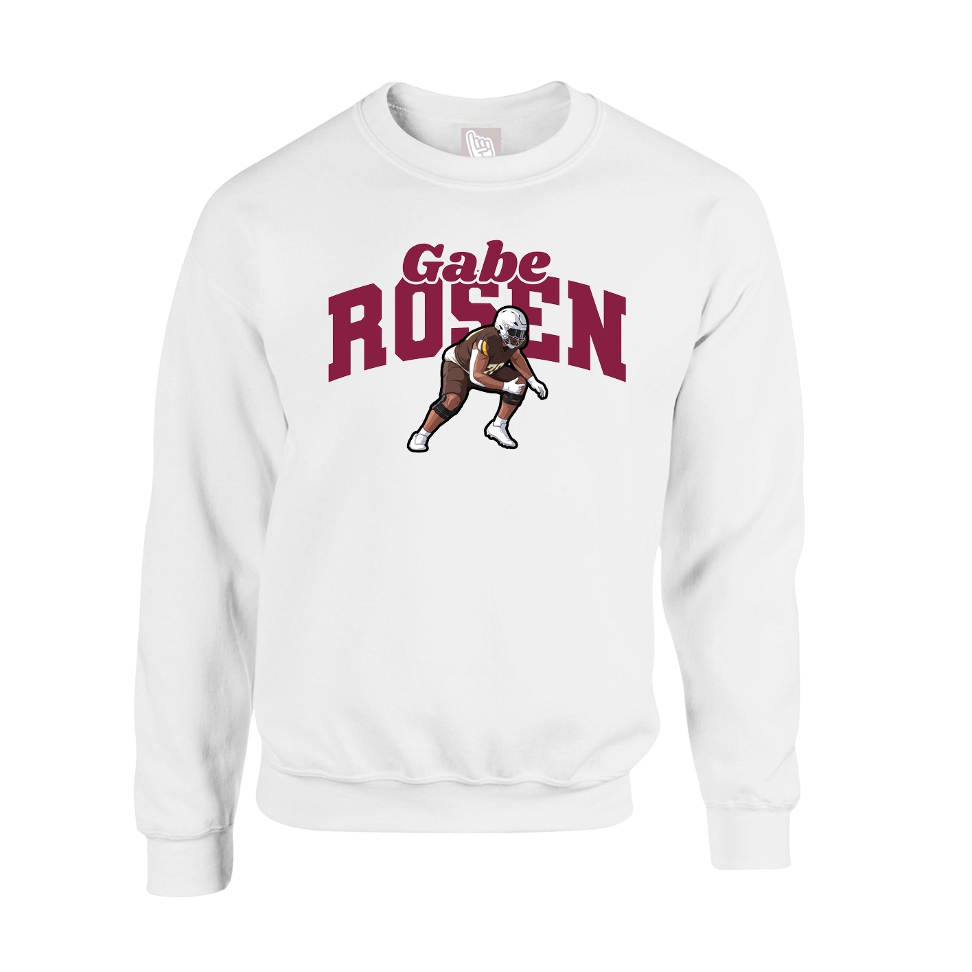 Fleece Crew — Signature Arch in White