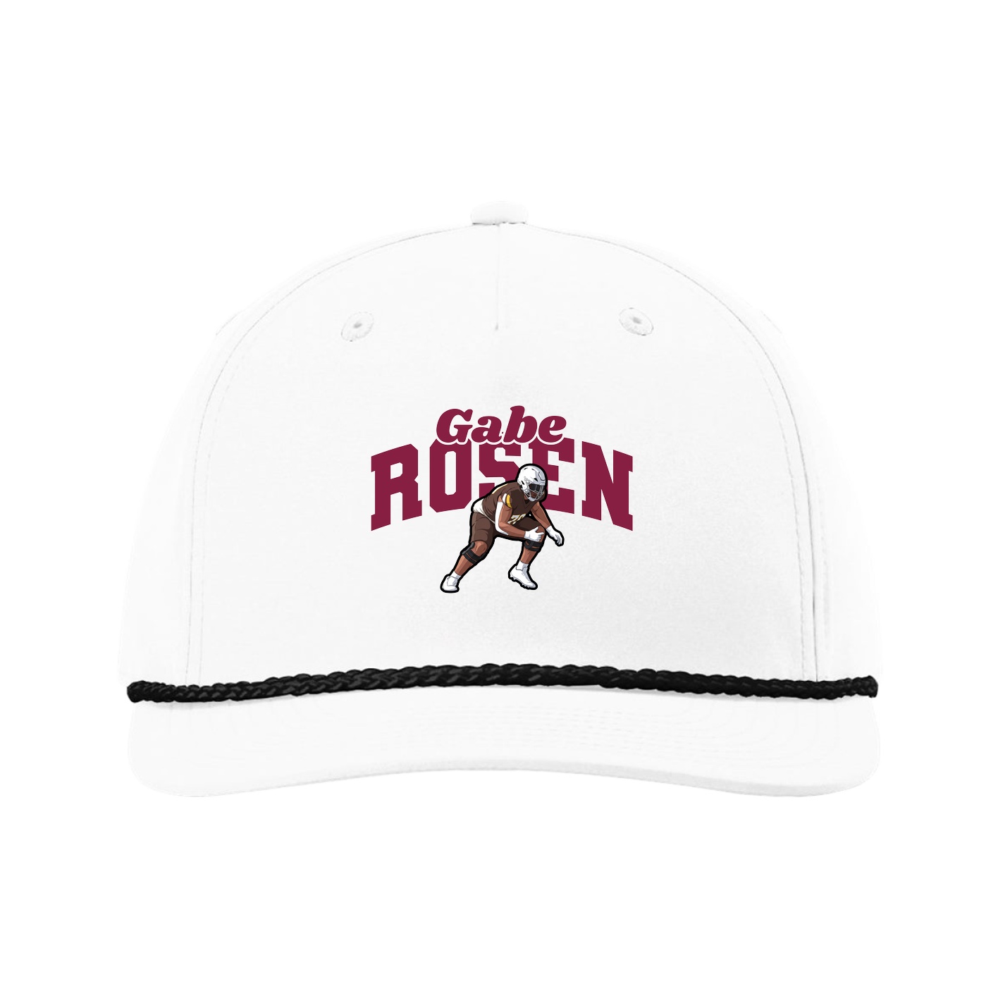 Five-Panel Classic Rope Cap — Signature Arch in White