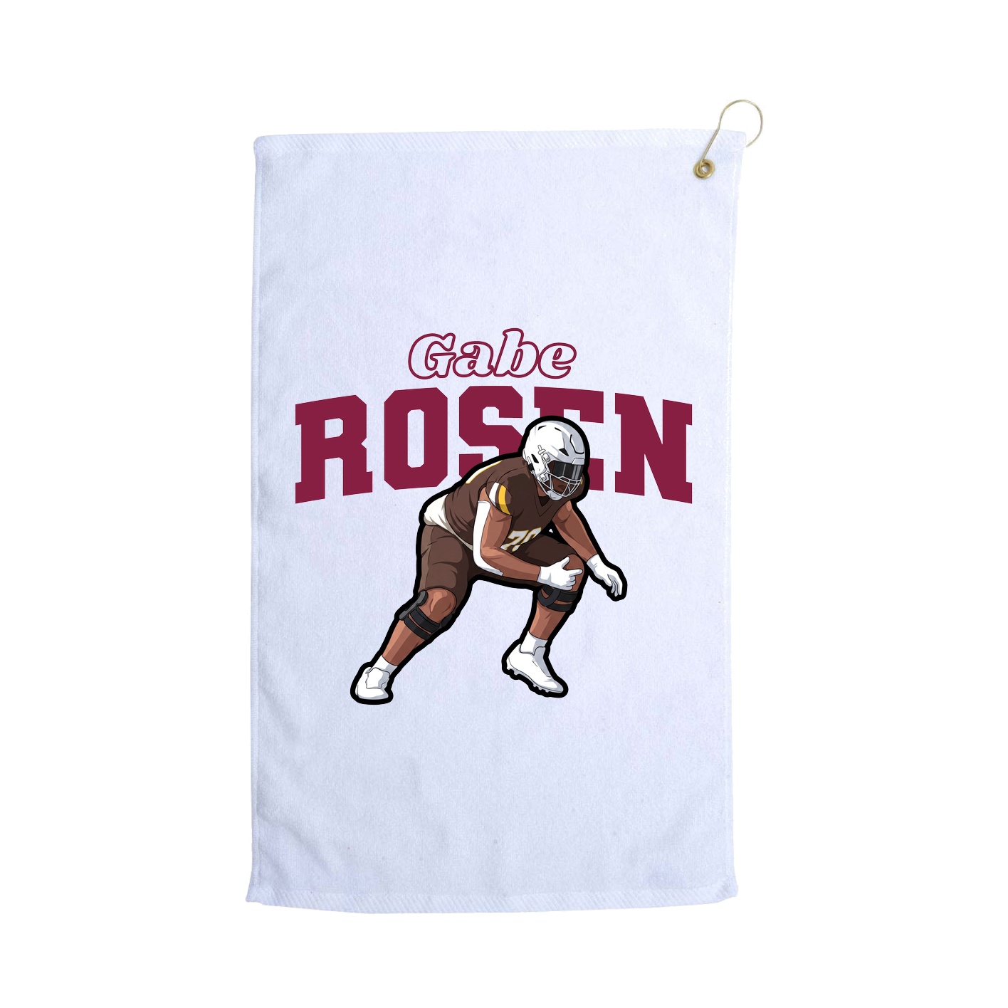 Golf Towel — Name Arch in White