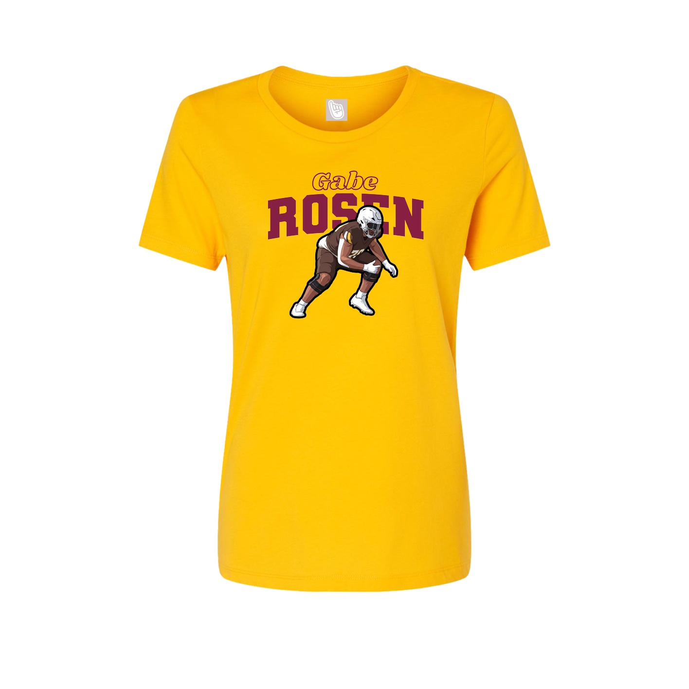 Fitted Women's Tee — Name Arch in Gold