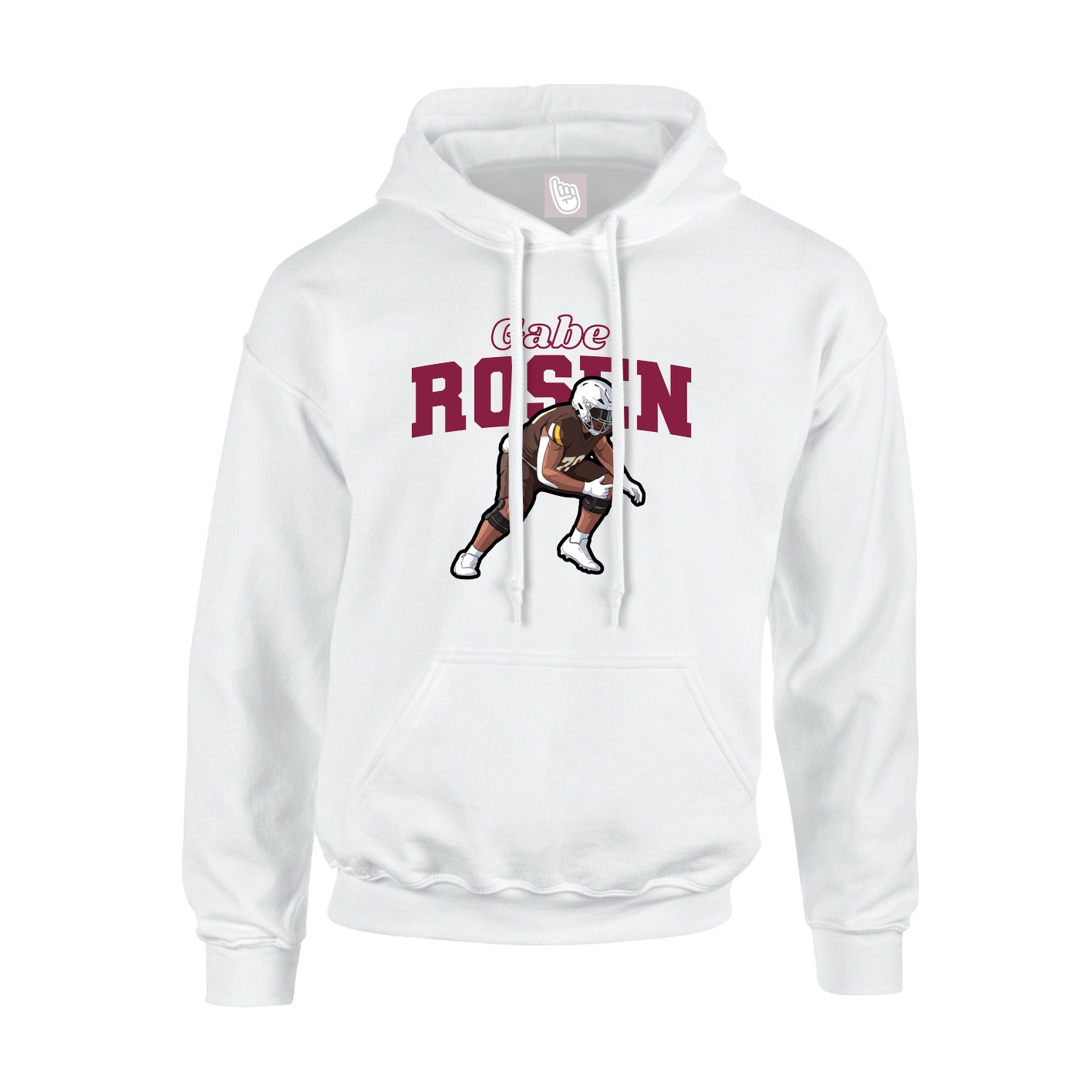 Youth Hoodie — Name Arch in White