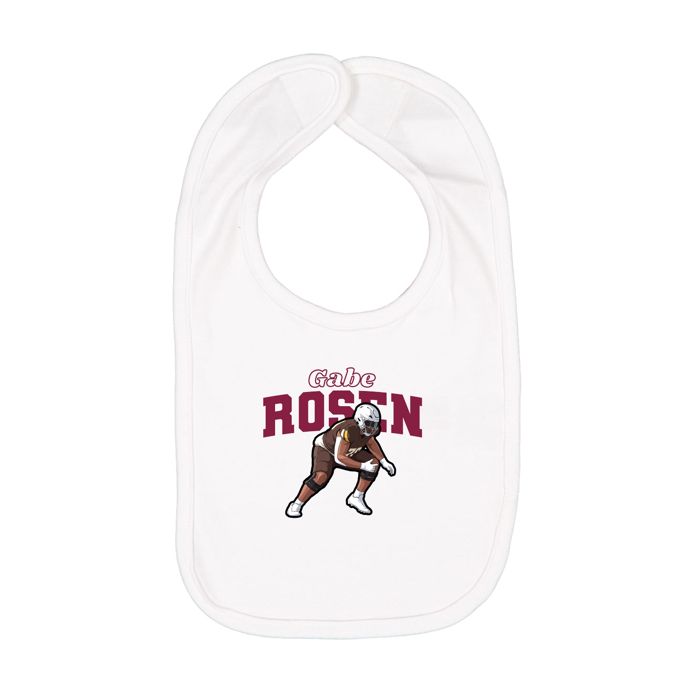 Infant Bib — Name Arch in White