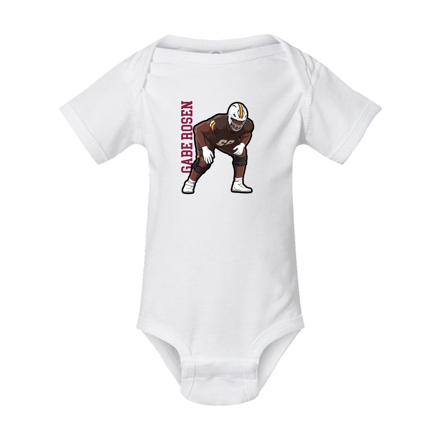 Baby Onesie — Name Vertical in White