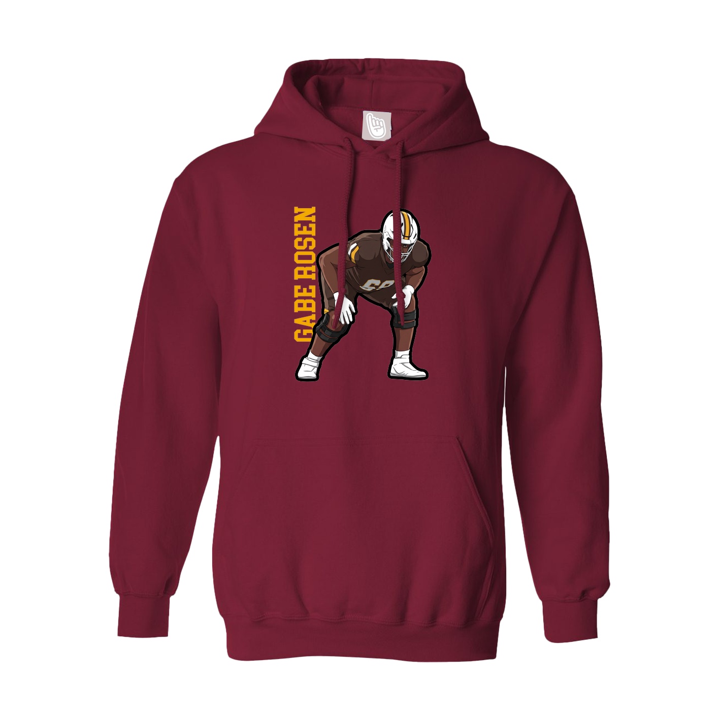 Hoodie — Name Vertical in Cardinal