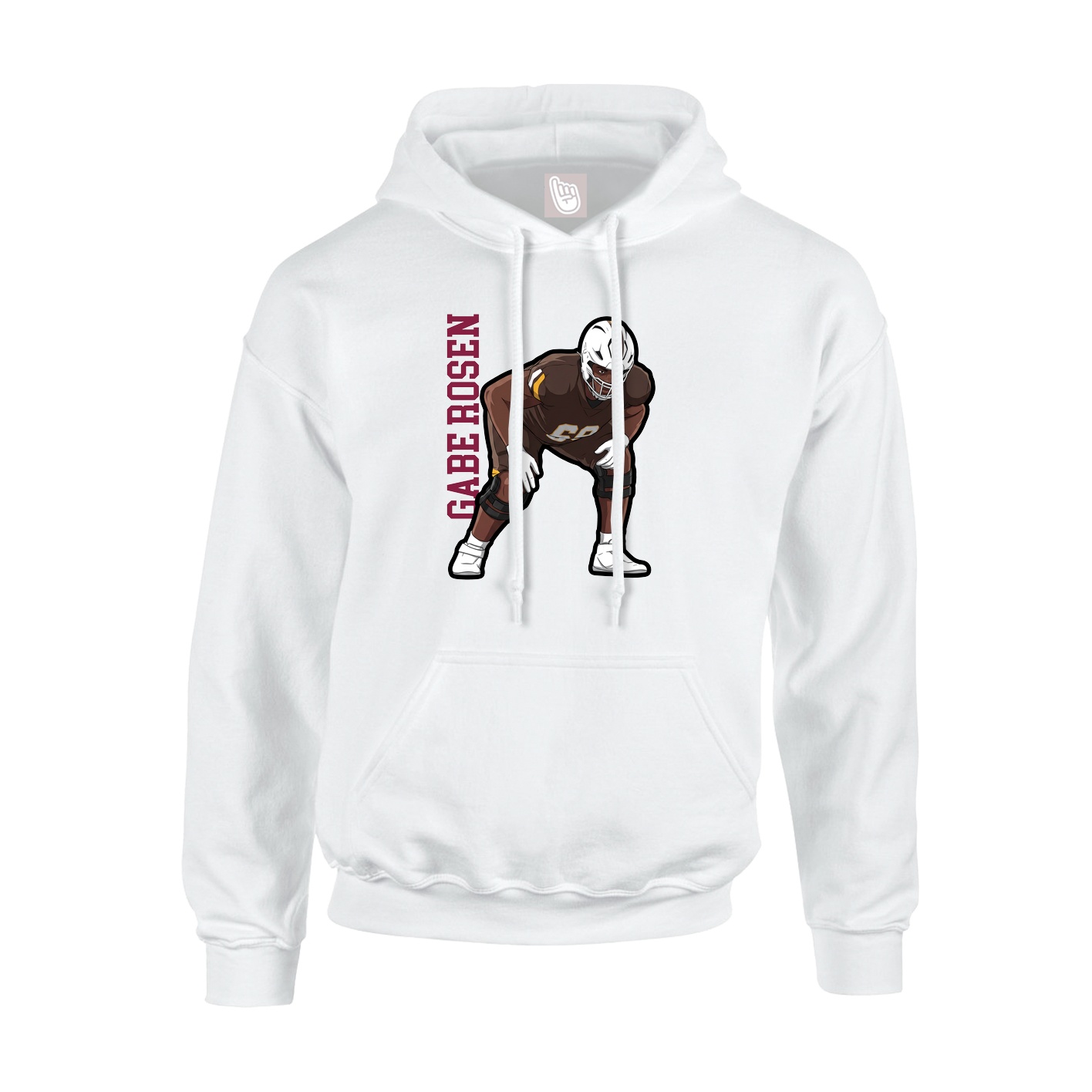 Youth Hoodie — Name Vertical in White