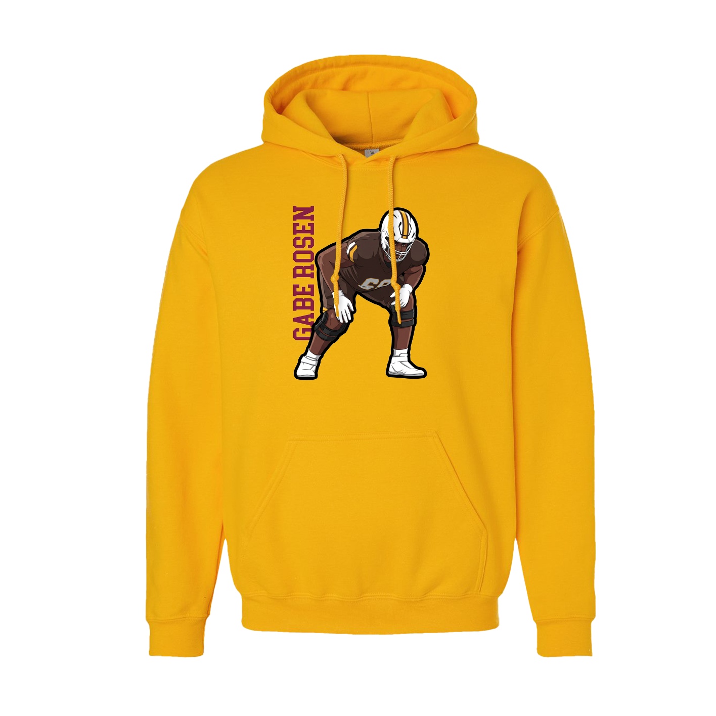 Youth Hoodie — Name Vertical in Gold