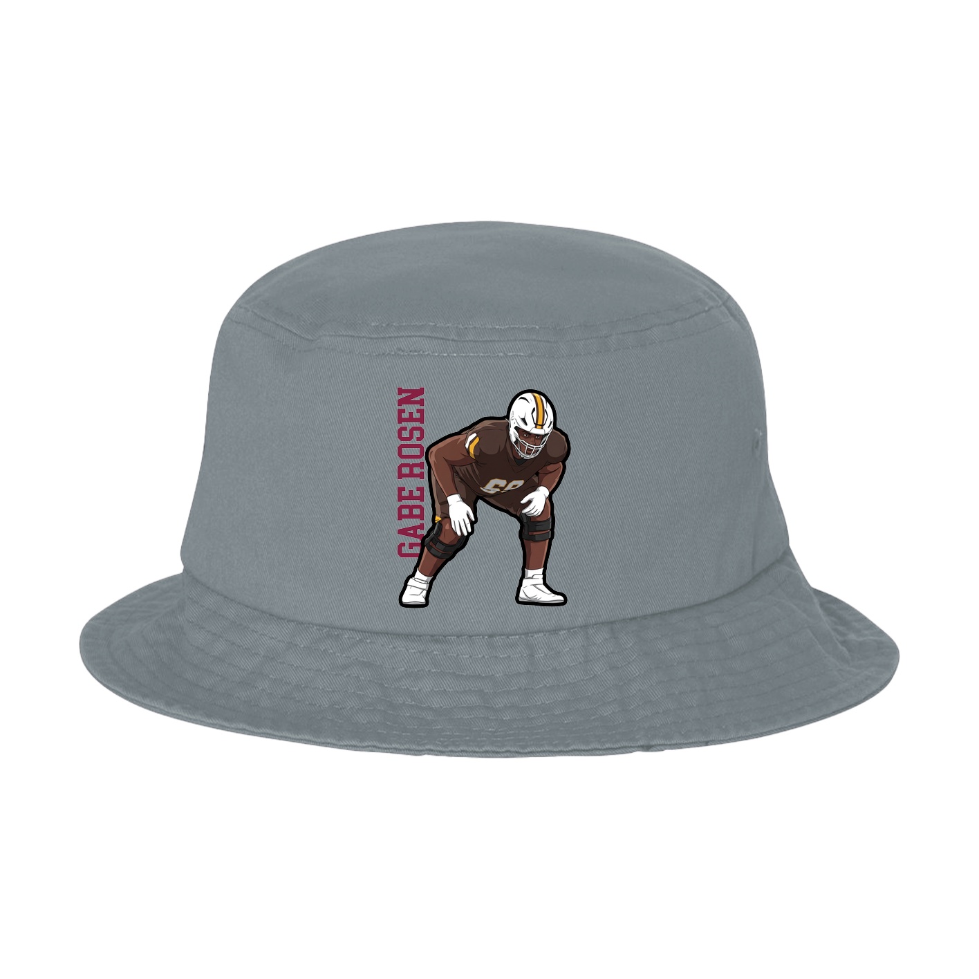 Bucket Cap — Name Vertical in Grey