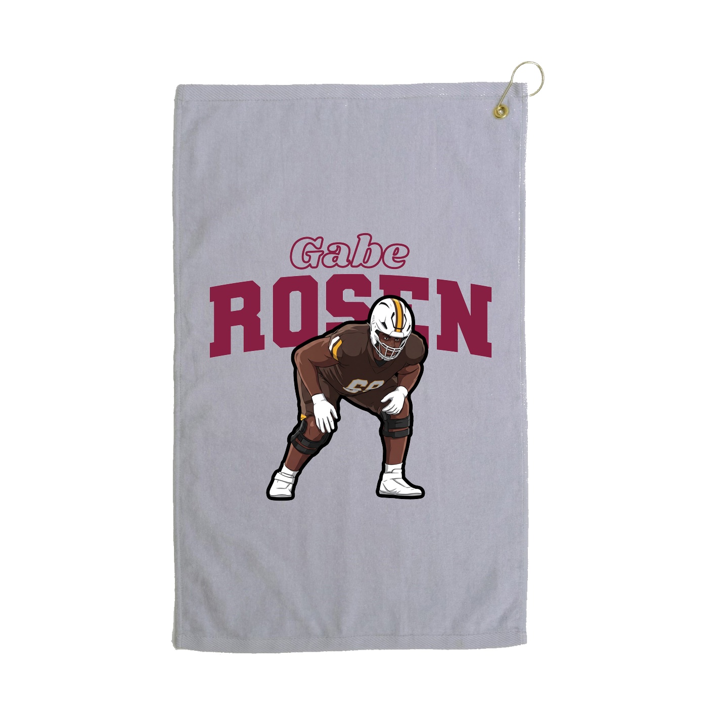 Golf Towel — Name Arch in Grey