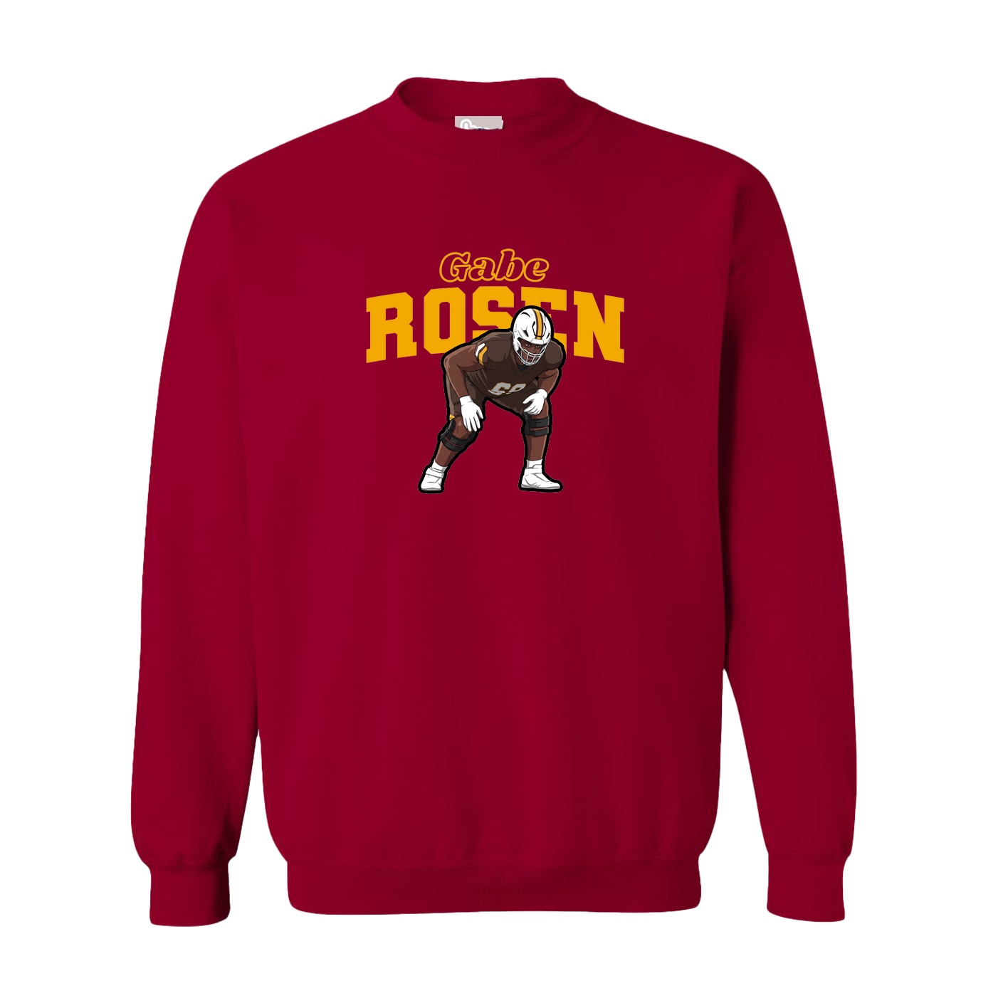 Fleece Crew — Name Arch in Cardinal