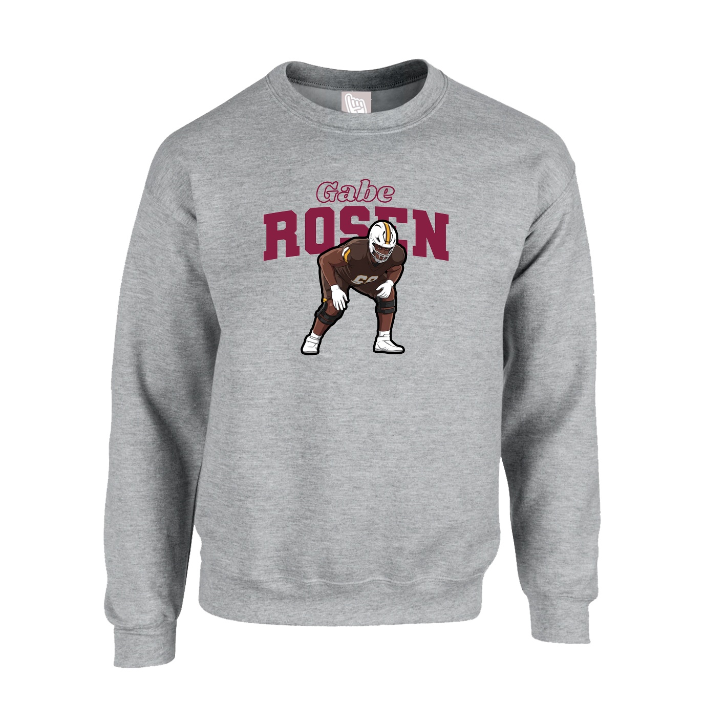 Fleece Crew — Name Arch in Grey
