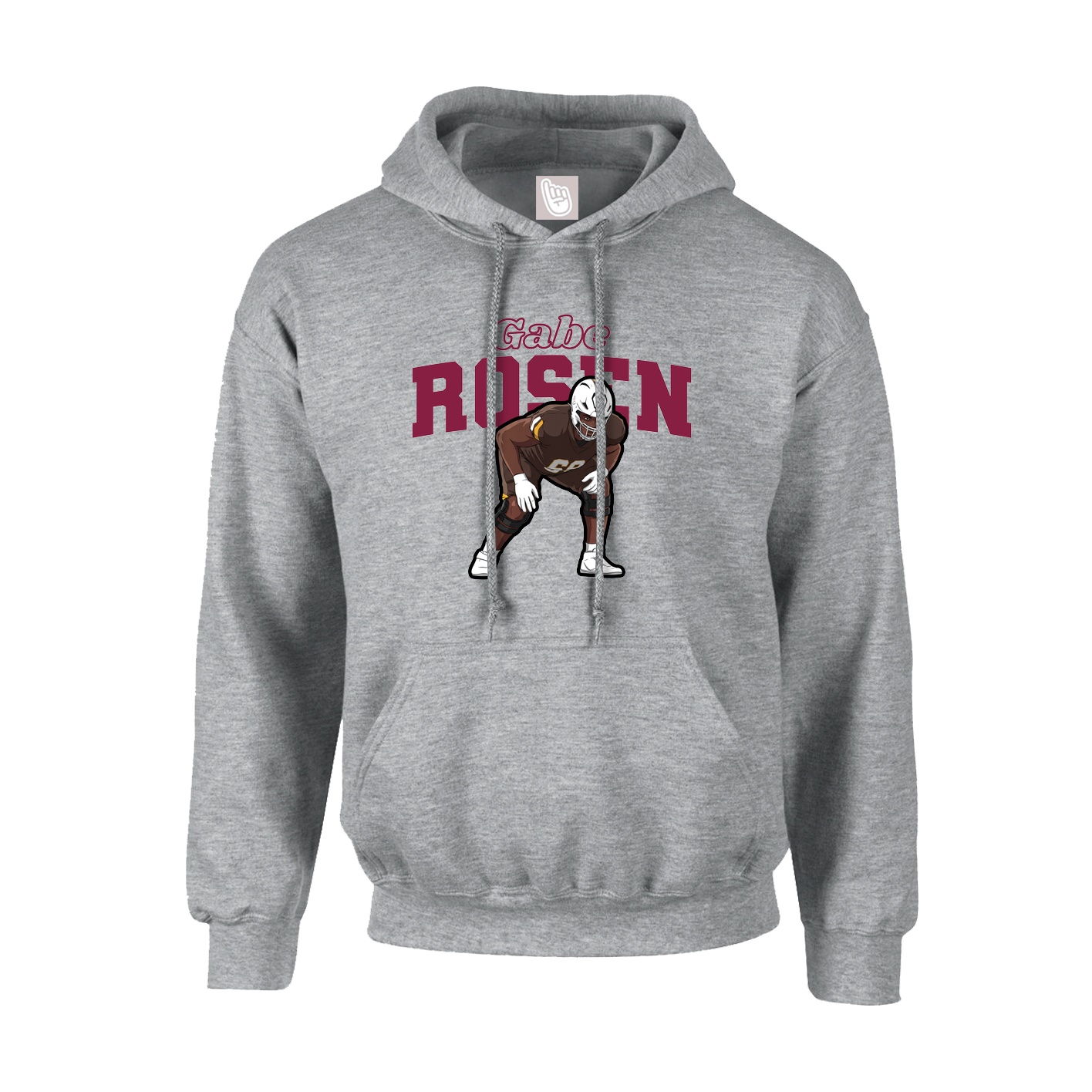 Youth Hoodie — Name Arch in Grey