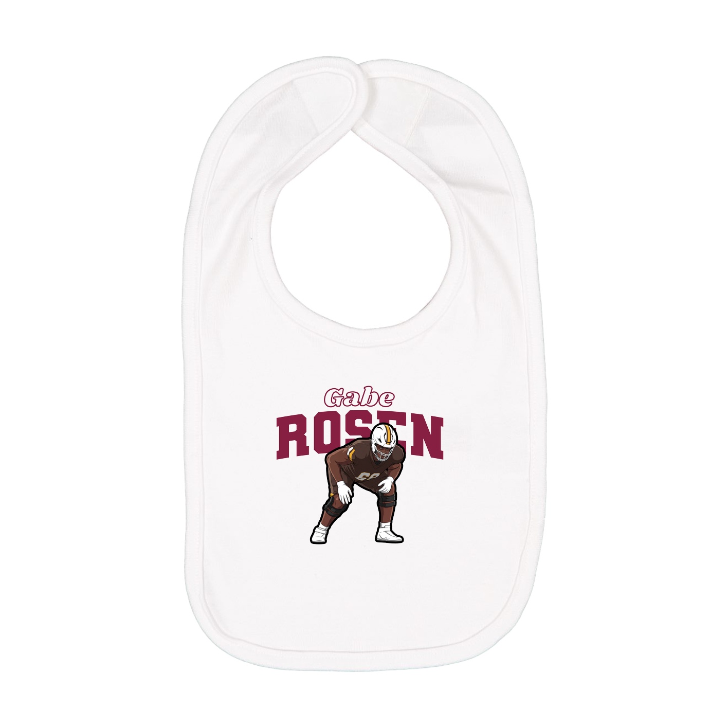 Infant Bib — Name Arch in White