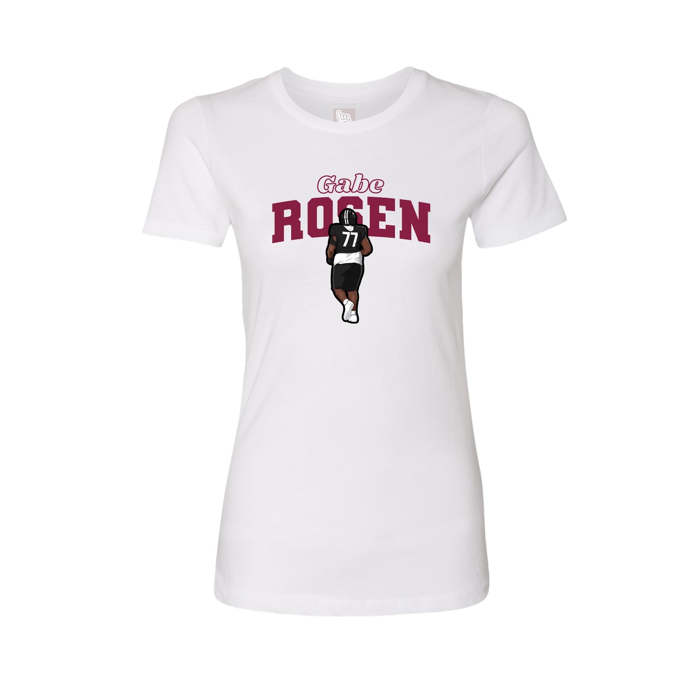 Fitted Women's Tee — Name Arch in White