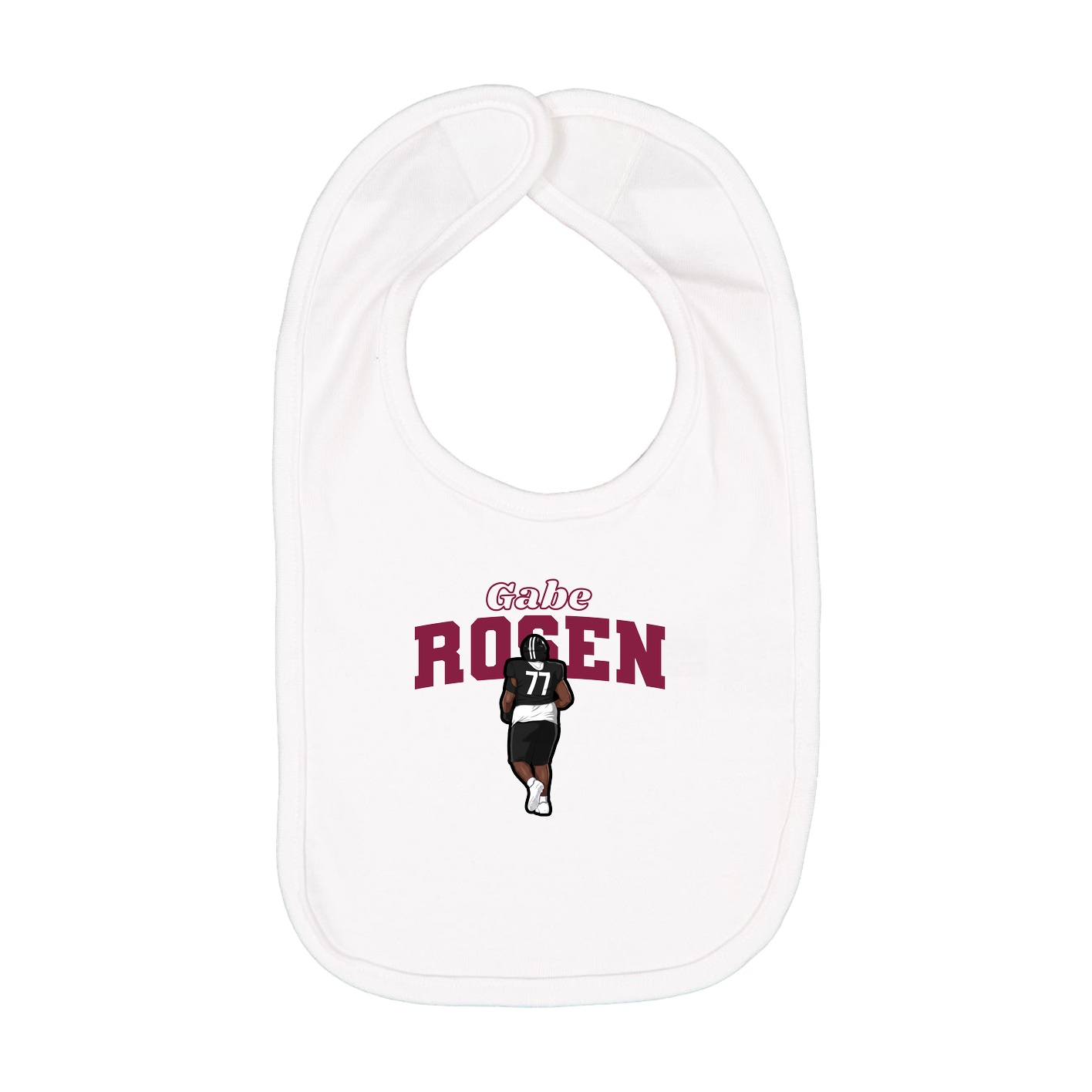 Infant Bib — Name Arch in White