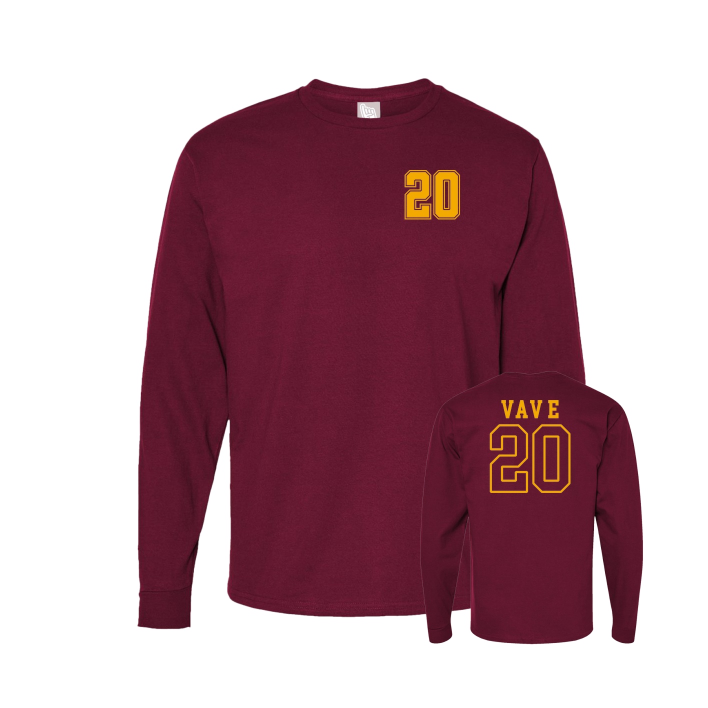 Long Sleeve Tee — Chest Back in Cardinal