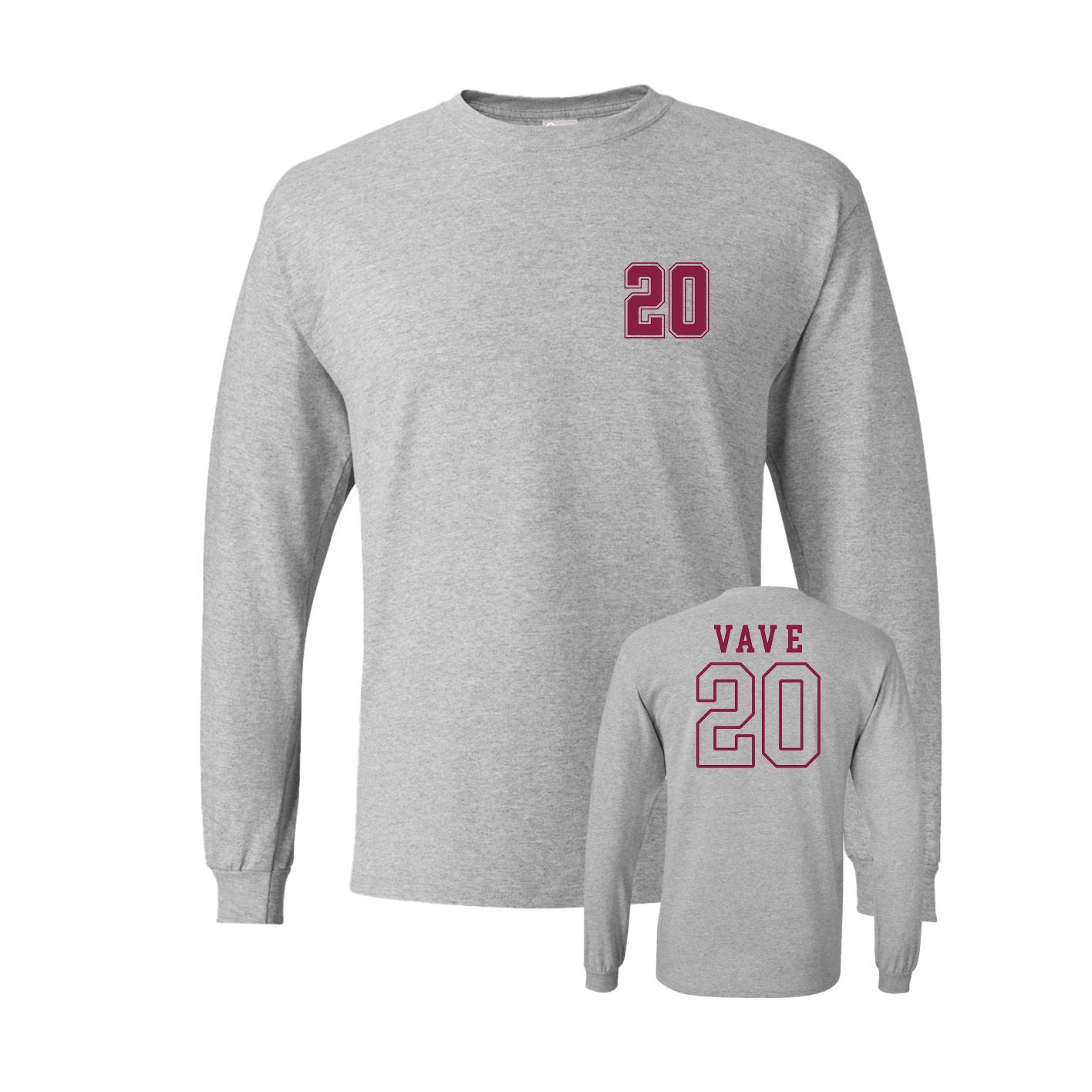 Long Sleeve Tee — Chest Back in Grey