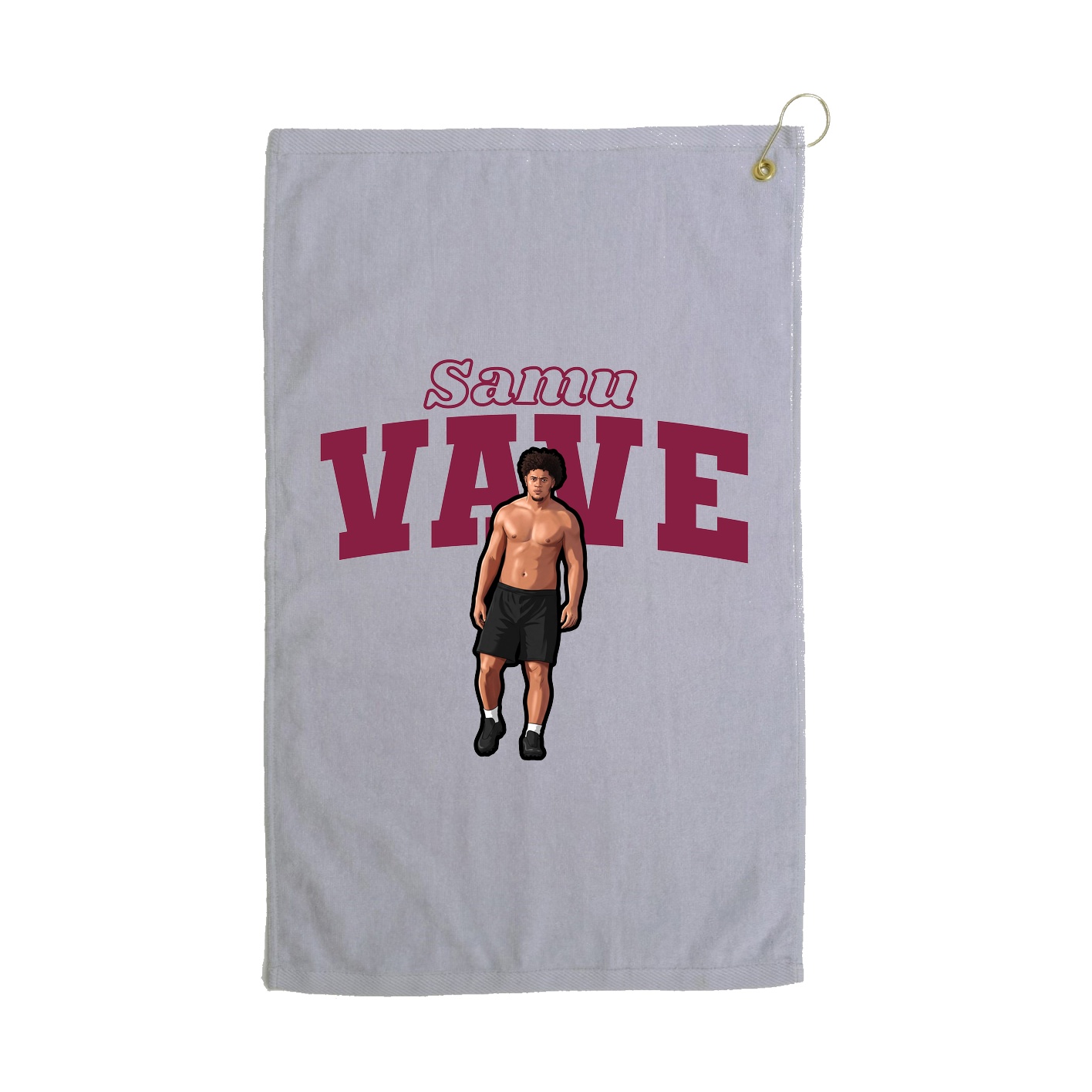 Golf Towel — Name Arch in Grey