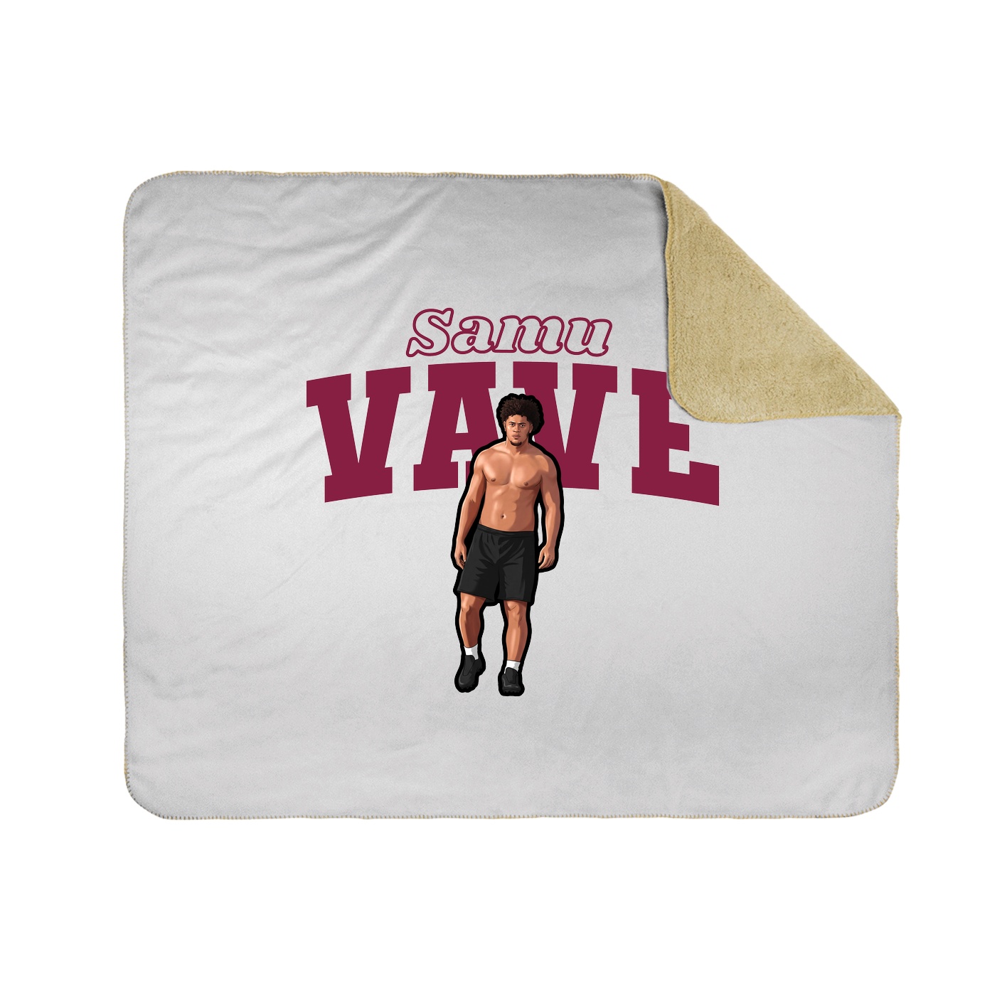 Throw Blanket — Name Arch in White