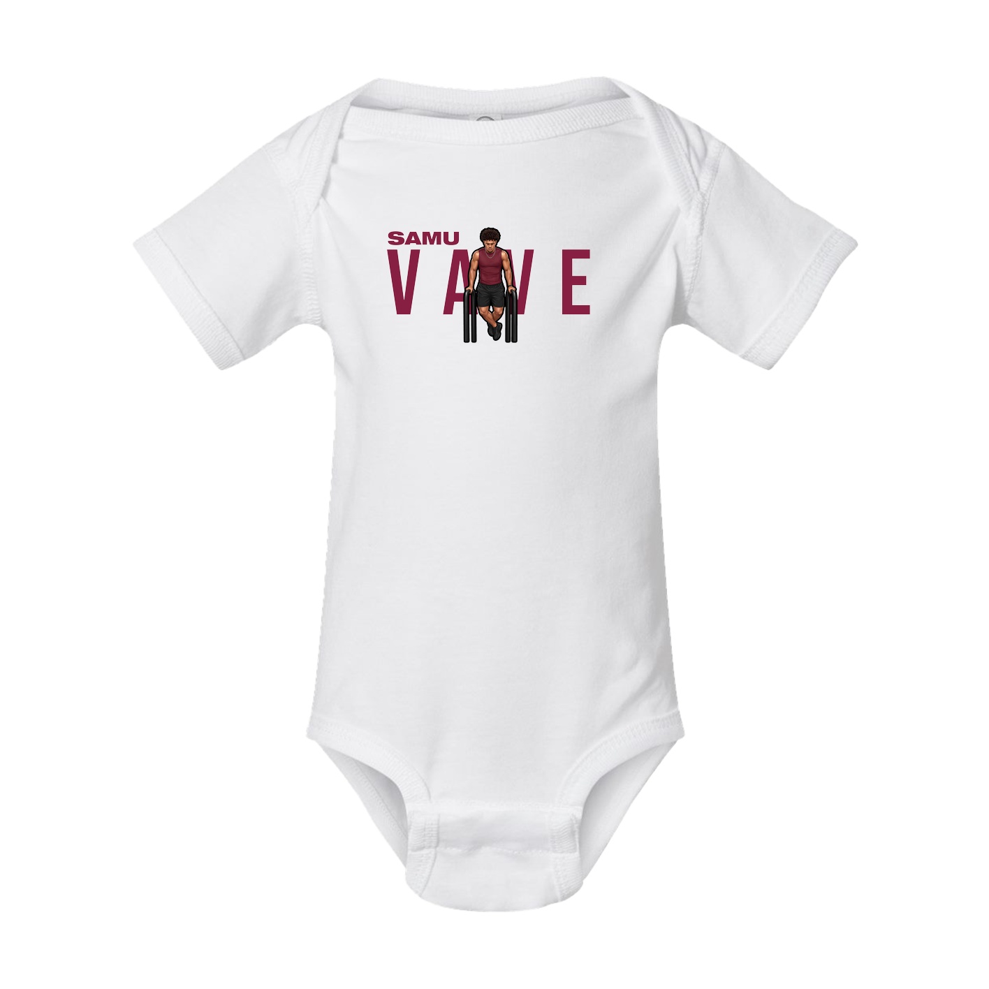 Baby Onesie — Player Name in White