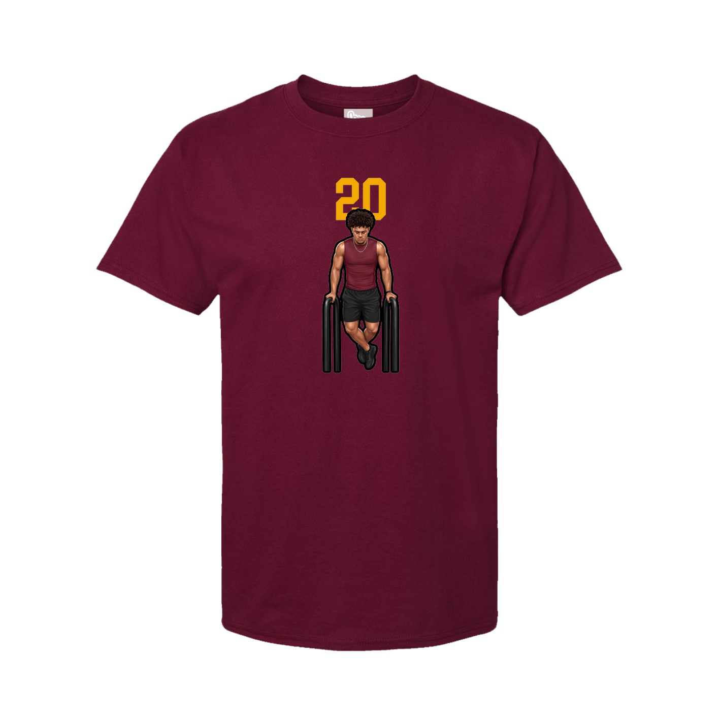 Youth Tee — Number Top in Cardinal