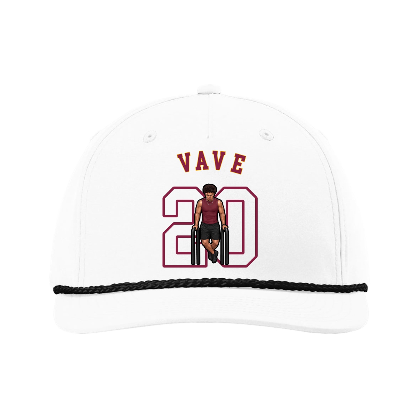 Five-Panel Classic Rope Cap — Shirsey Arch in White