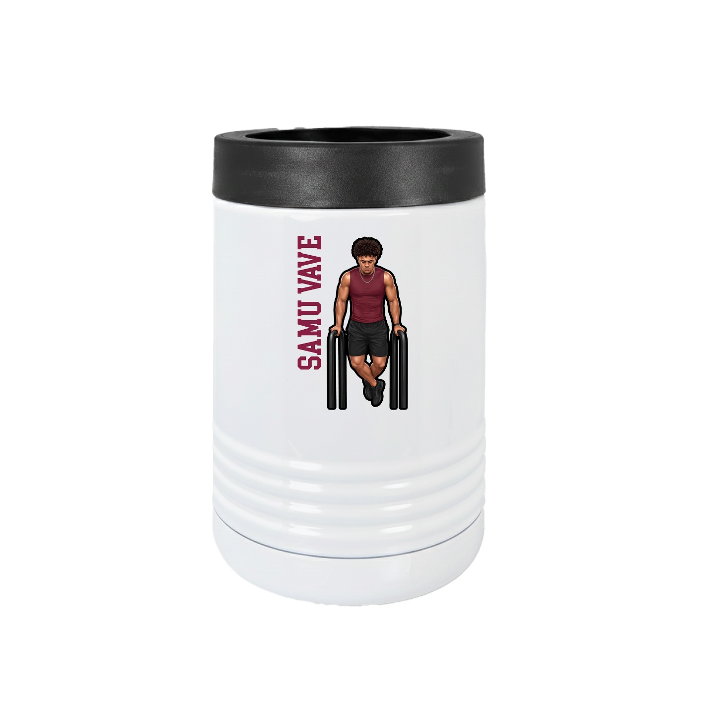 Beverage Holder — Name Vertical in White