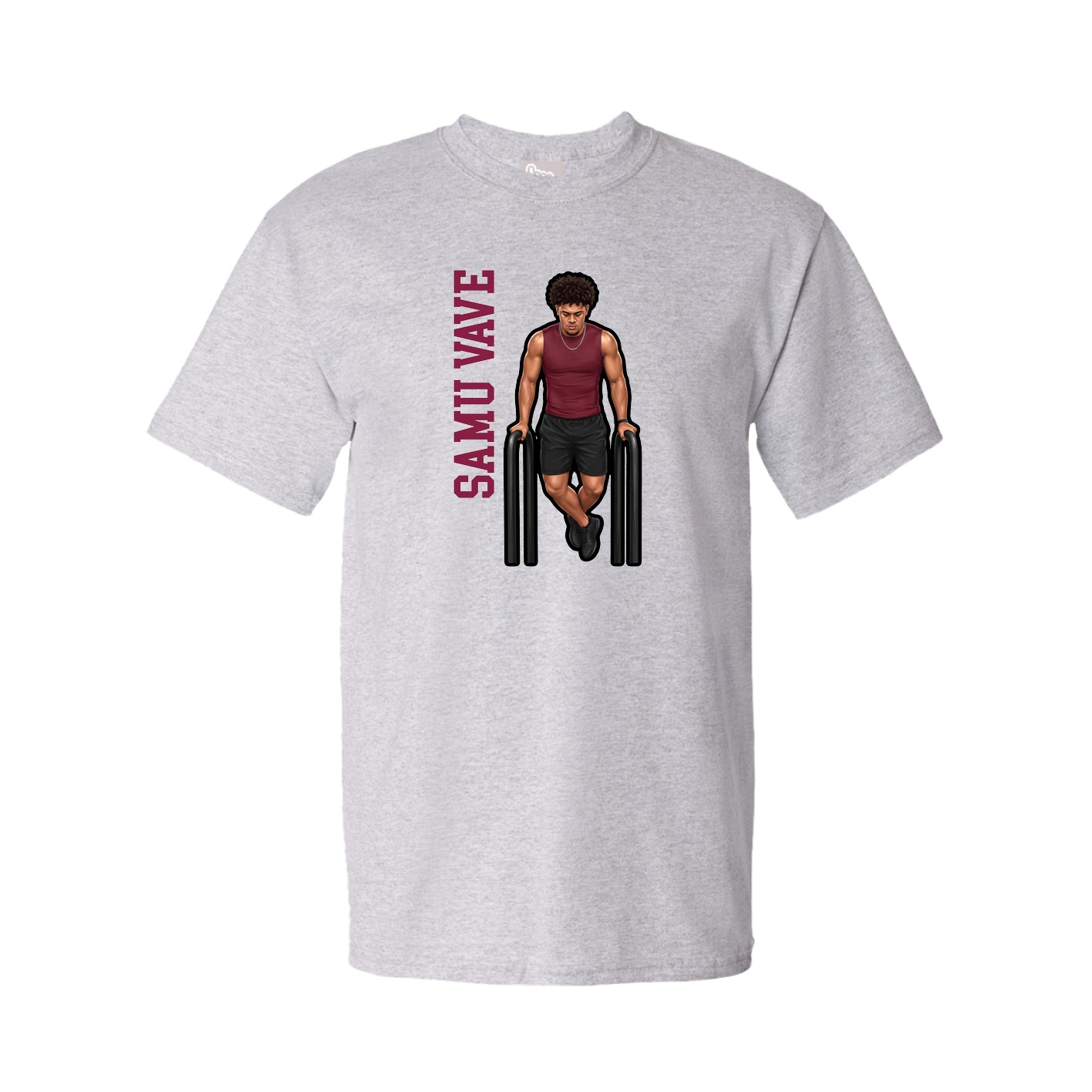 Tee — Name Vertical in Grey