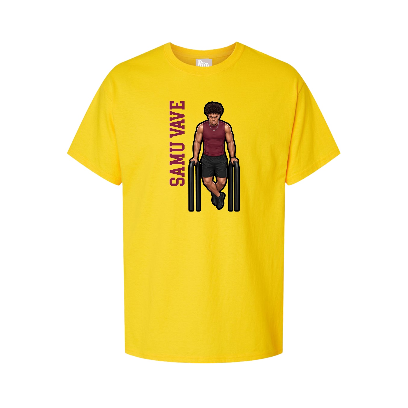Youth Tee — Name Vertical in Gold