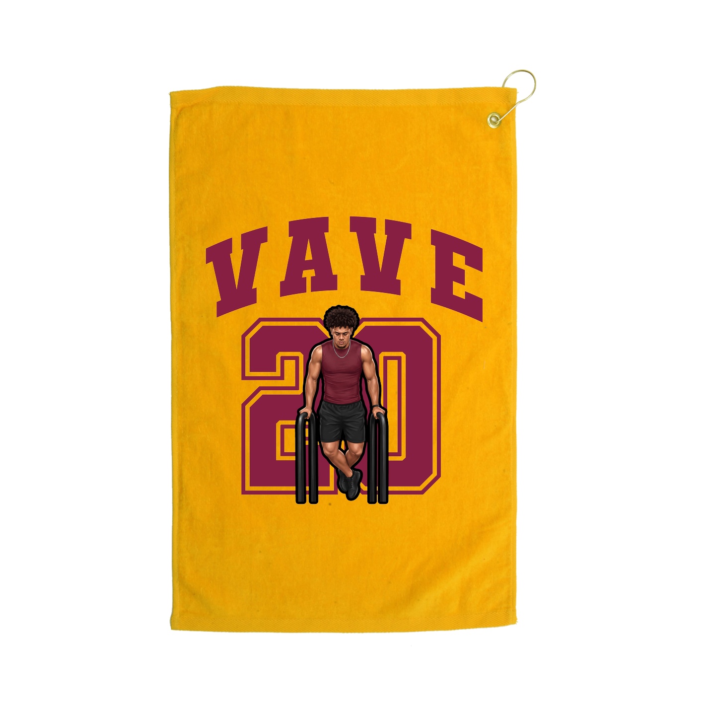 Golf Towel — Number in Gold